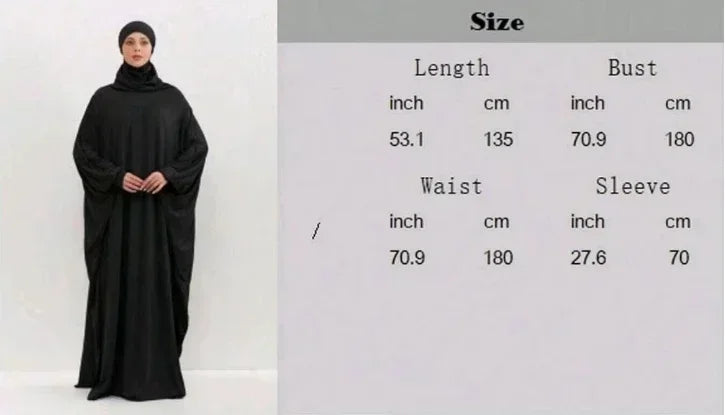 Islamic Abaya Modesty Ramadan Dress Muslim Abayas Hooded Long Sleeve One-piece Prayer Hijab Dress Women Jilbabs Turkish Kaftans