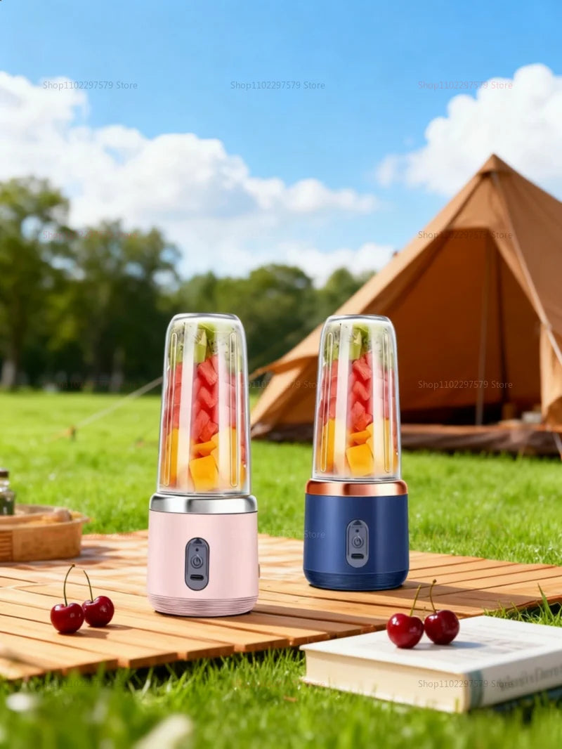 Portable Juicer Cup 6 Blade Blender Bottle Household Fruit Juicer Cup Smoothie Blender USB Rechargeable Juicer Kitchen Tool
