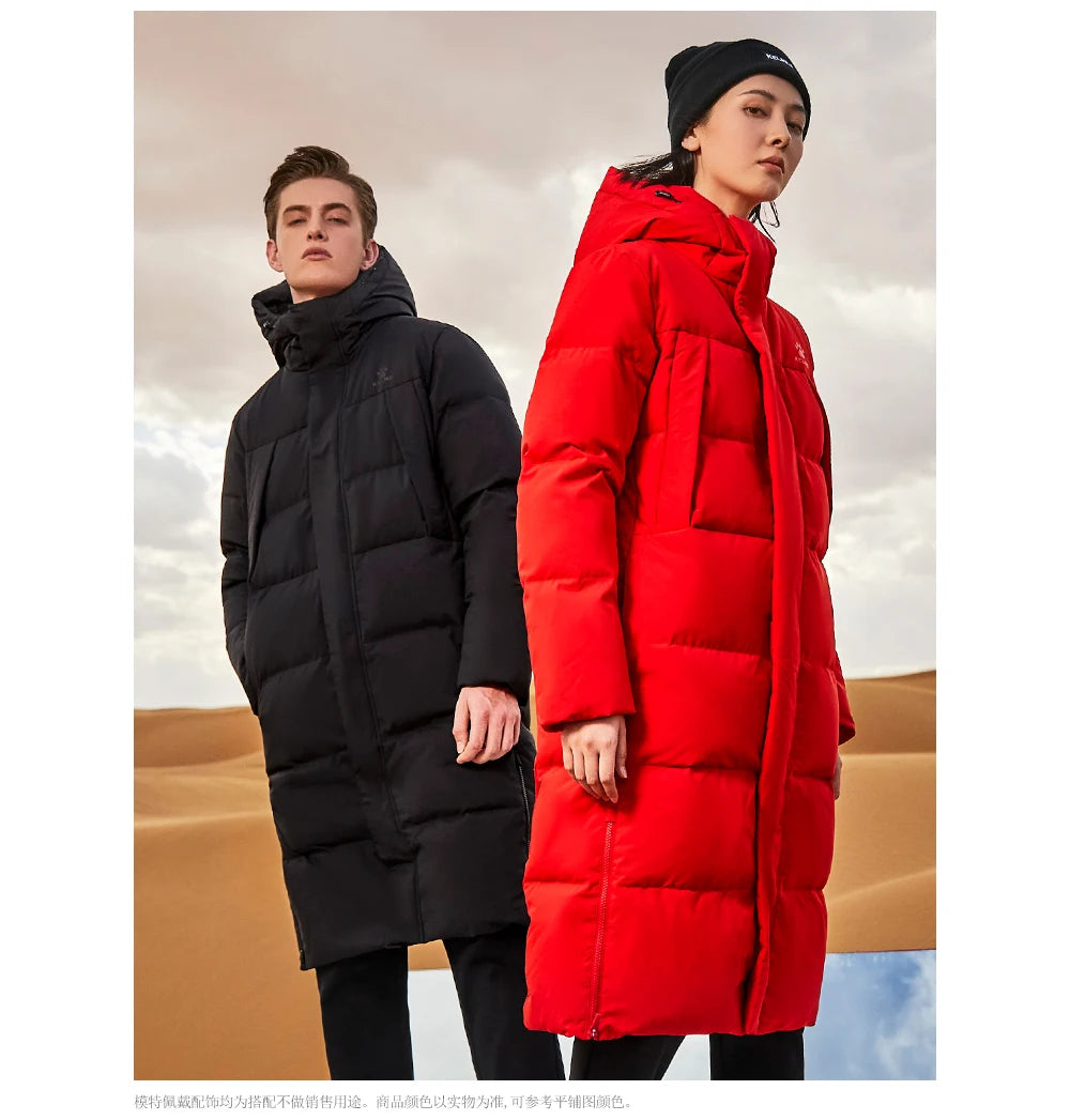 Kelme Sports Down Jacket Women's Long Winter Coat Thick Warm Cotton Jacket Windproof And Snow Proof Coat