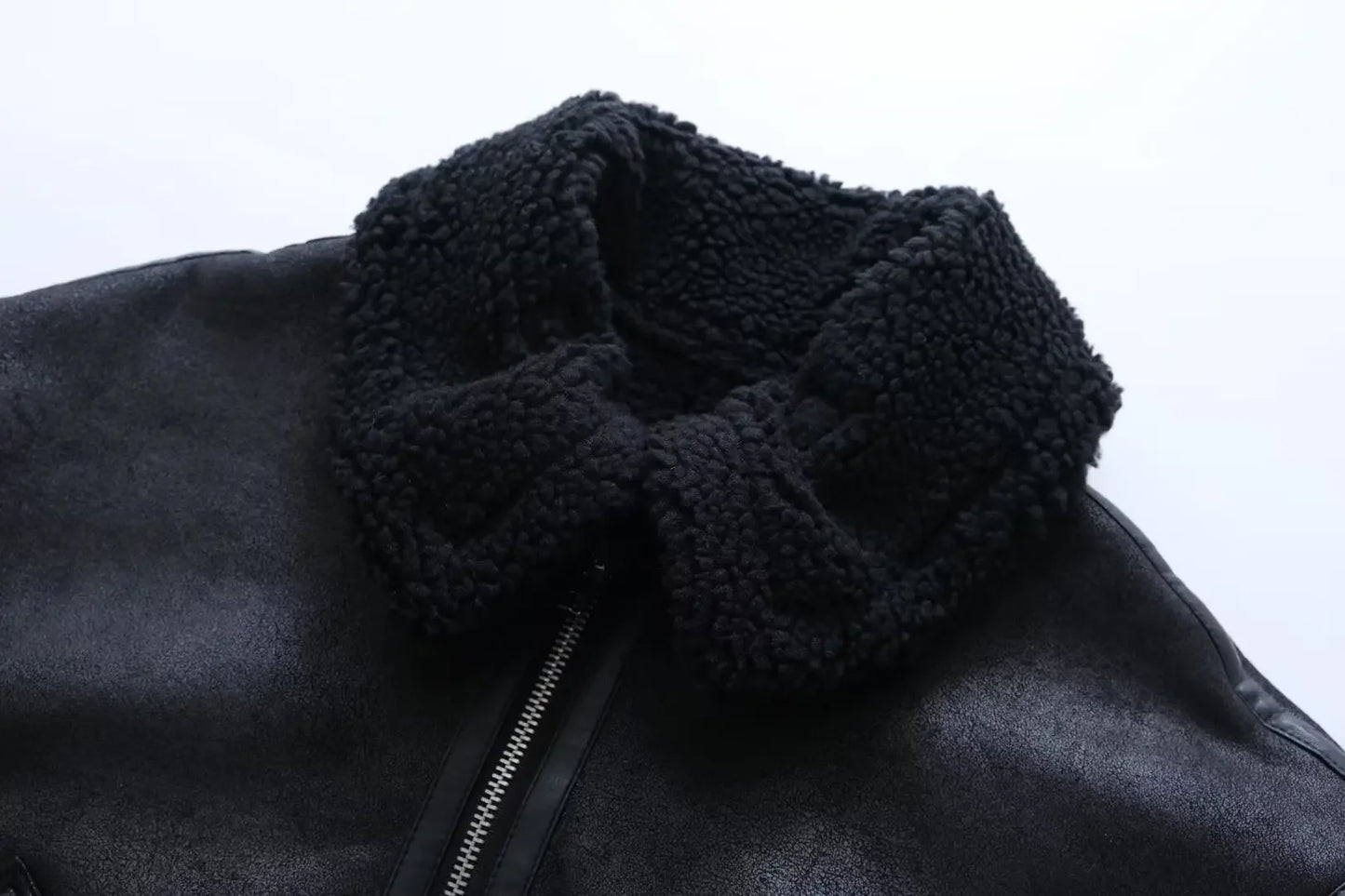 Autumn and Winter New Women's Fur Fleece Loose Double-sided Motorcycle Jacket Short Coat Street Style Comfortable Warm