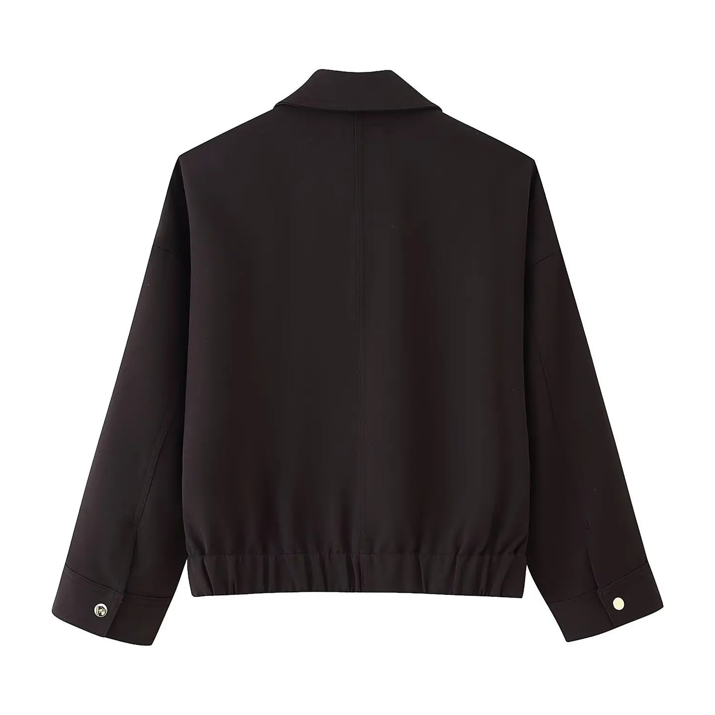 European and American style autumn new fashion trend women's clothing lapel loose pocket long sleeve jacket