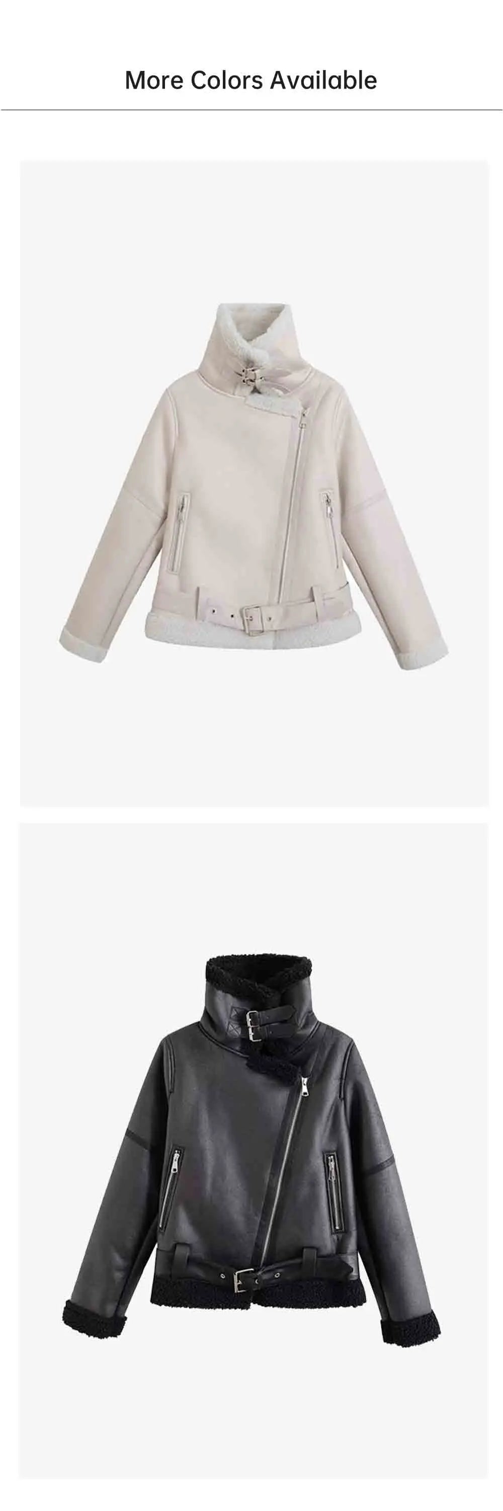 UNIZERA 2024 Autumn/Winter New Product Fashion Women's Wear Fur Integrated Coat Retro Motorcycle Jacket Top