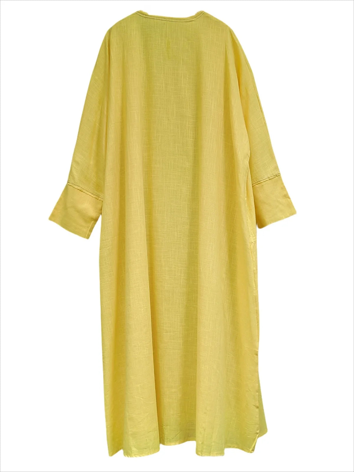 Full Sleeve Solid Loose Abaya Muslim Women Open Front Abayas Casual Kaftans Maxi Dresses Jilbabs Middle-East Ethnic Clothing