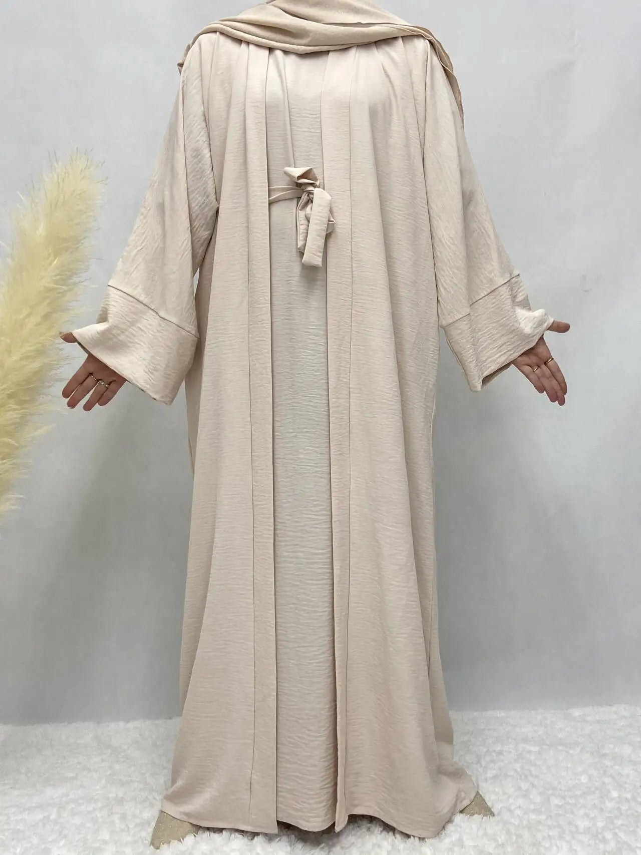 Turkish Solid Color Plus Size Abayas Kaftan Islamic Dress Dubai Moroccan Long Sleeve Skirt Loose Women Elegant Muslim Clothing