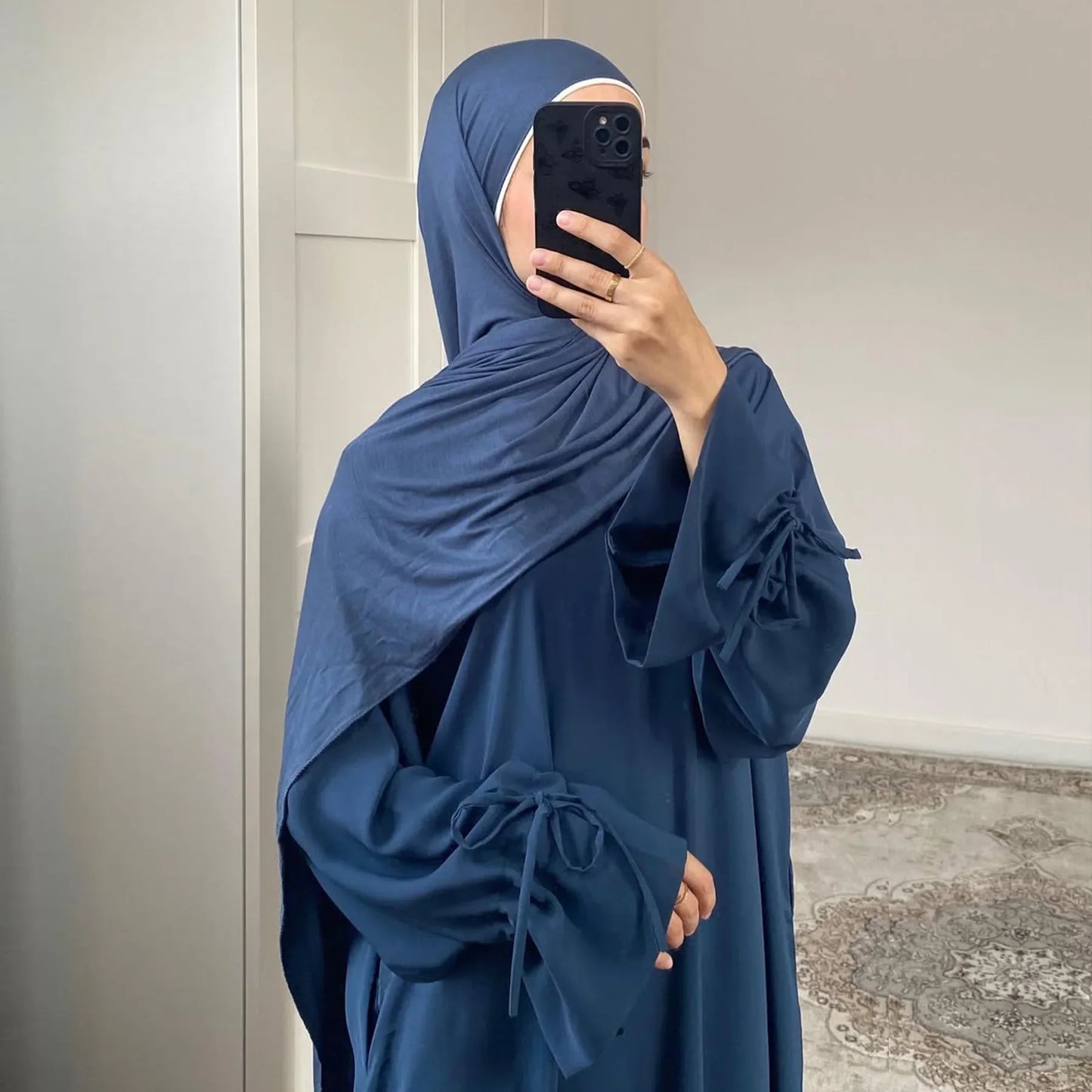 Eid Muslim Dress for Women Abaya Bow Jalabiya Ramadan Lace Up Vestidos Largos Islam Arab Long Robe Morocco Dubai Kaftan 2025