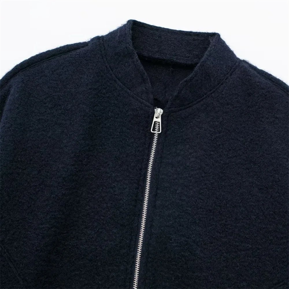 UNIZERA 2023 Autumn/Winter New Product Women's New Fashion Casual Loose Versatile Zipper Pilot Jacket Coat