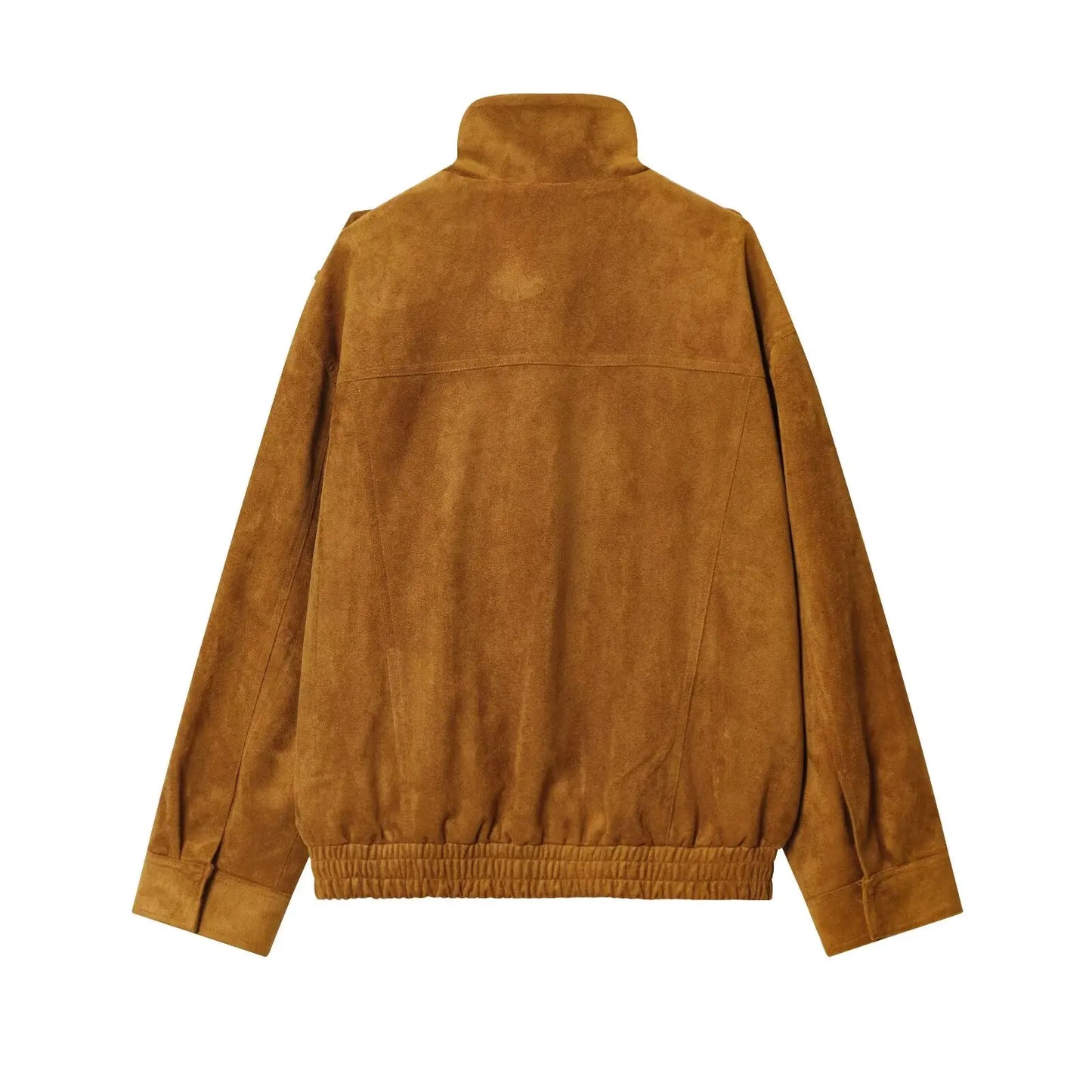 HH Women's New Fashion Long Sleeves Jackets Solid Turtleneck Pocket Decoration Zipper Female Autumn High Street Coats