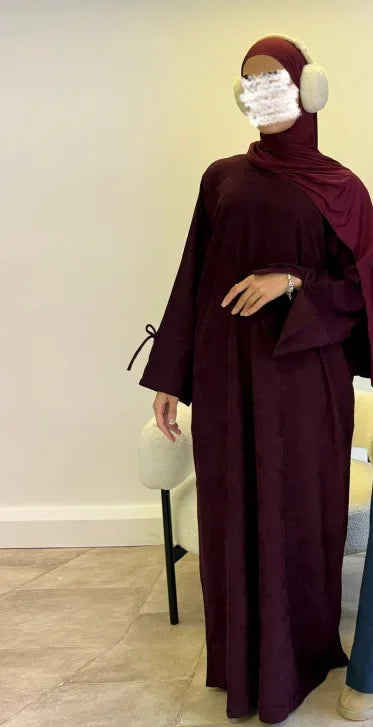 Ramadan Bow-knot Dubai Abaya Dress Luxury 2024 Arabic Muslim Women Modest Clothing Islam Party Coat Kaftan Fashion Turkey Robe