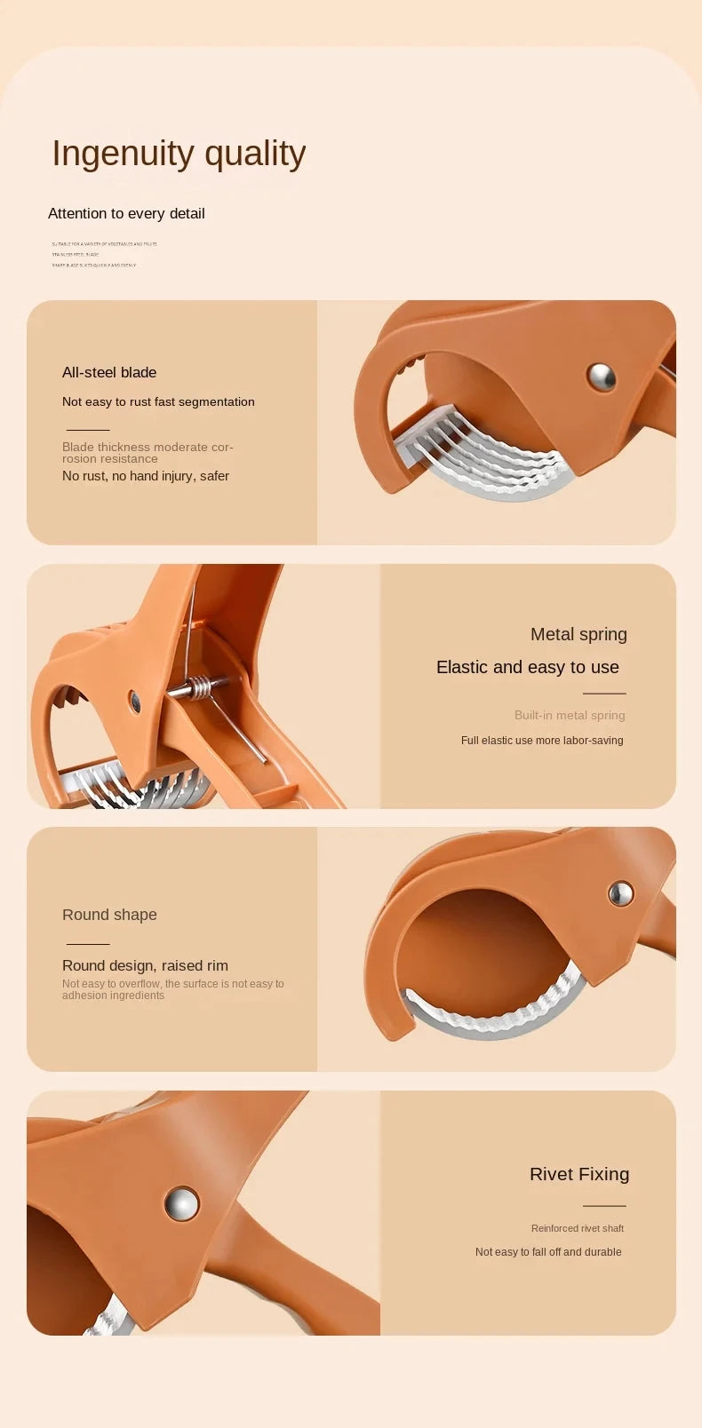 HooFun Kitchen Tools Stainless Steel Vegetable and Fruit Slicer Multi Functional Salad Slicer Kitchen Accessories