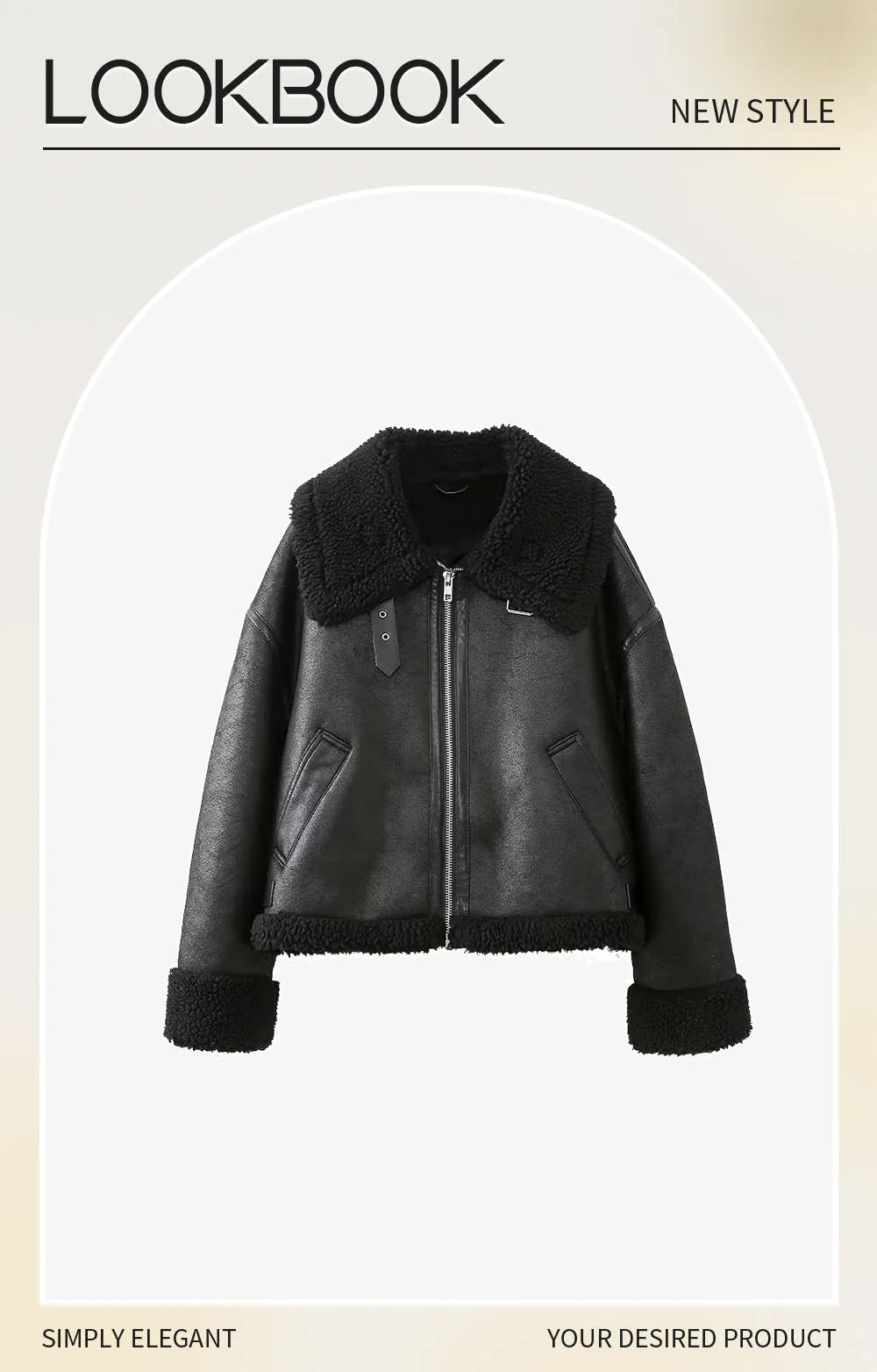 UNIZERA Women's Jacket with Collar Long Sleeve Zipper Pocket Double sided Motorcycle Style Spring New Style Jacket