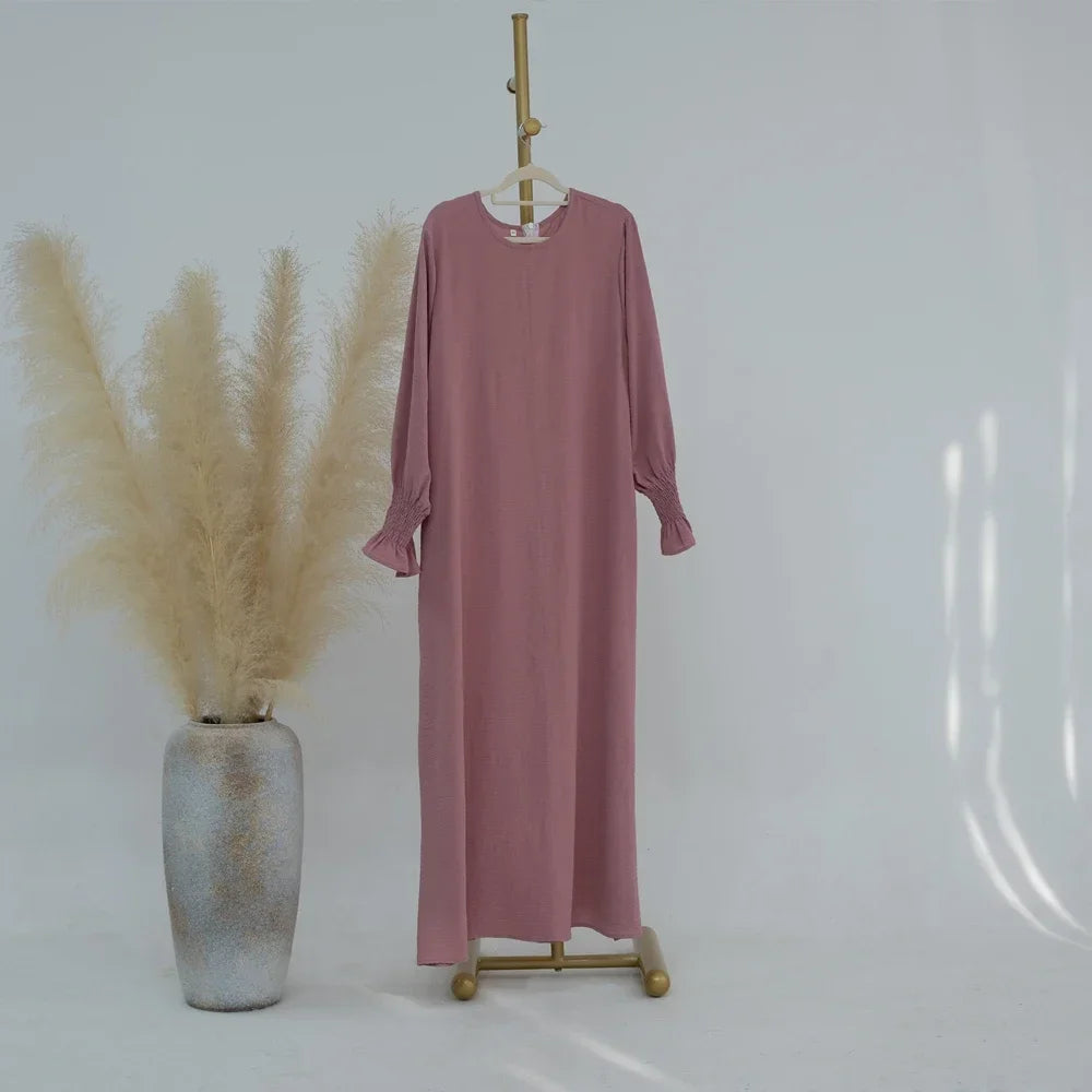 Abaya Muslim Woman Dress Sweet Style Long Sleeves Dubai Turkey Modest Clothing Islam Hijabi Robe Elegant Dresses Ramadan Eid