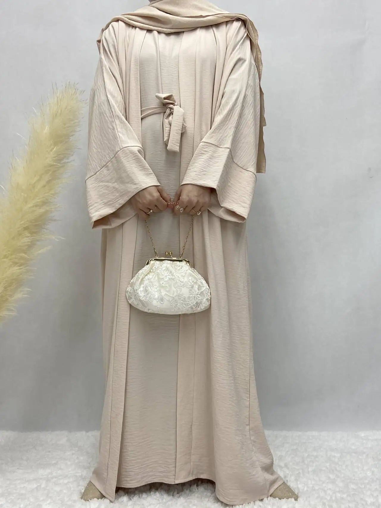 Turkish Solid Color Plus Size Abayas Kaftan Islamic Dress Dubai Moroccan Long Sleeve Skirt Loose Women Elegant Muslim Clothing