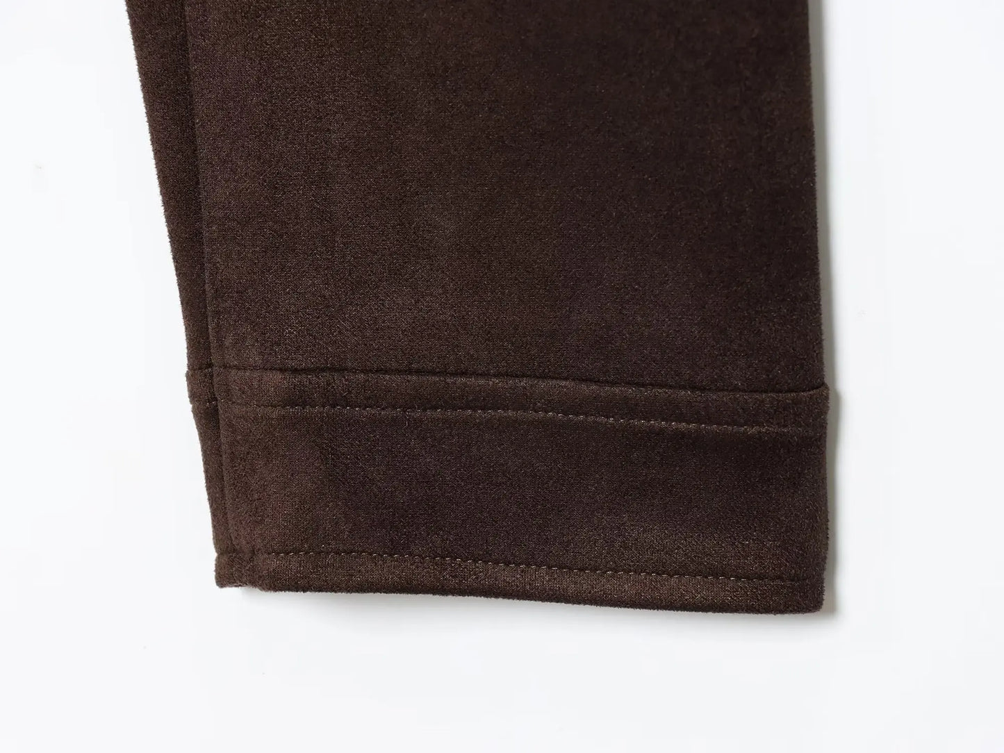 HH Women Autumn Fashion Versatile Suede Blend Lapel Long Sleeves Pockets Jacket Female Elegant High Street Zipper Slim Coats