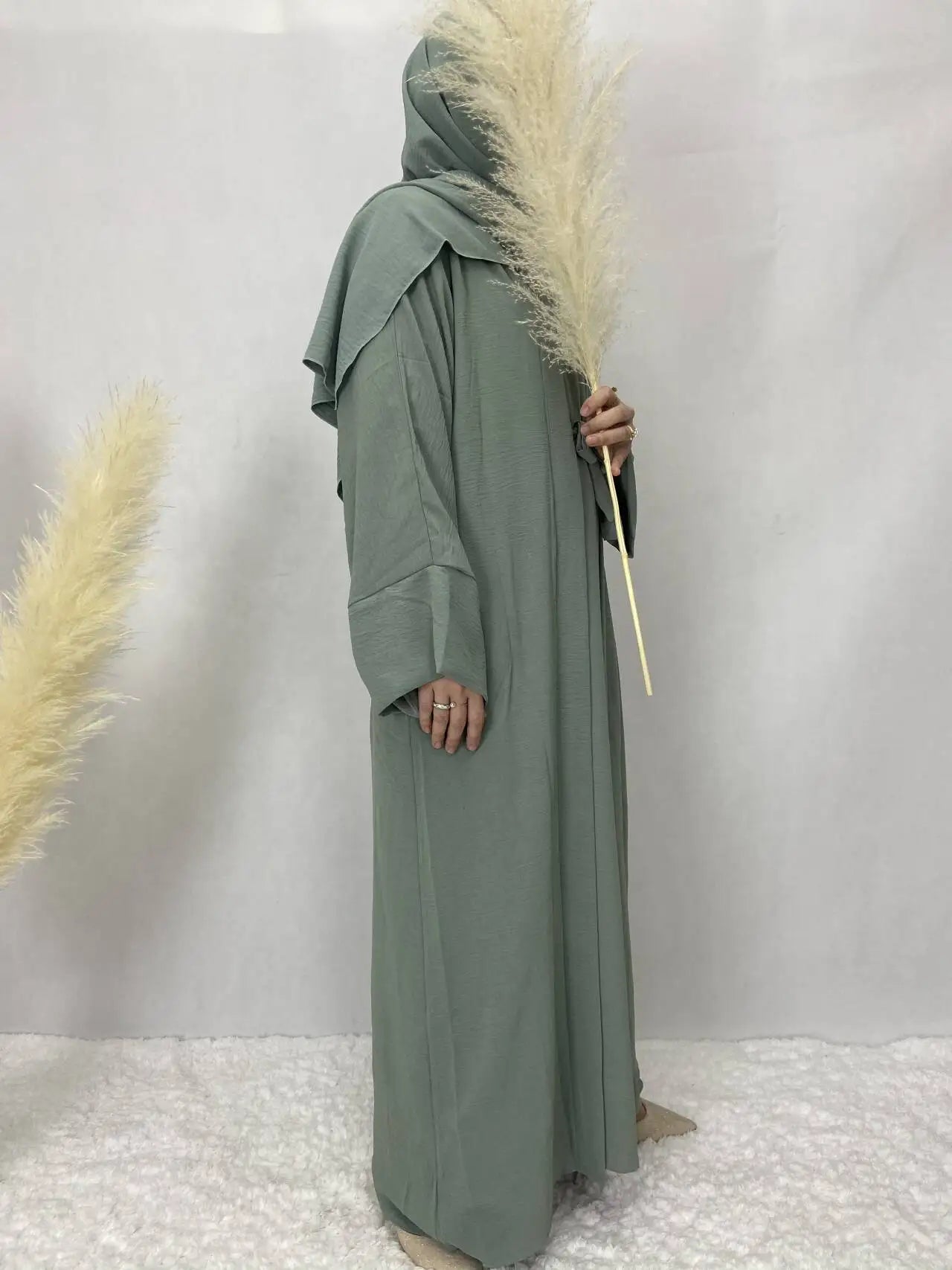 Turkish Solid Color Plus Size Abayas Kaftan Islamic Dress Dubai Moroccan Long Sleeve Skirt Loose Women Elegant Muslim Clothing