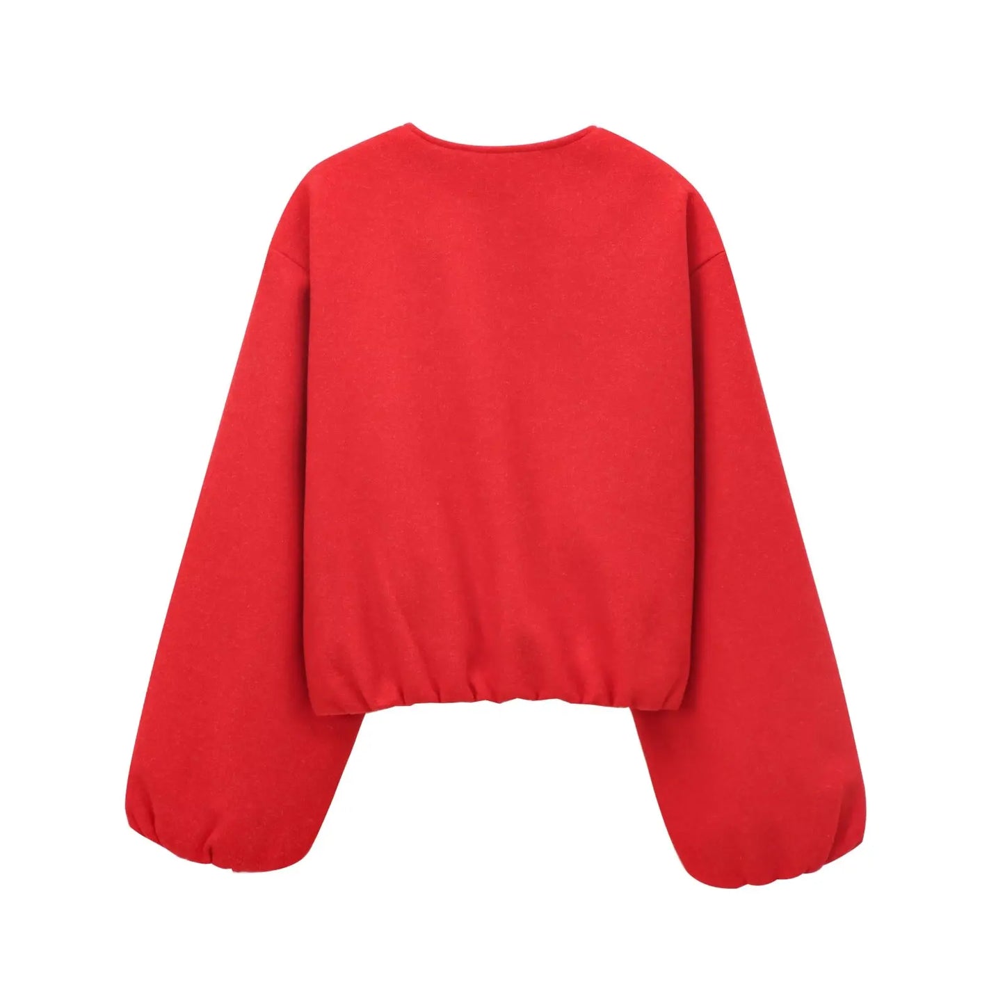 MUJER Red Zipper Bomber Jackets for Women Soft Cropped Jackets Woman 2025 Long Sleeve Woman's Sports Jacket New in Outerwears