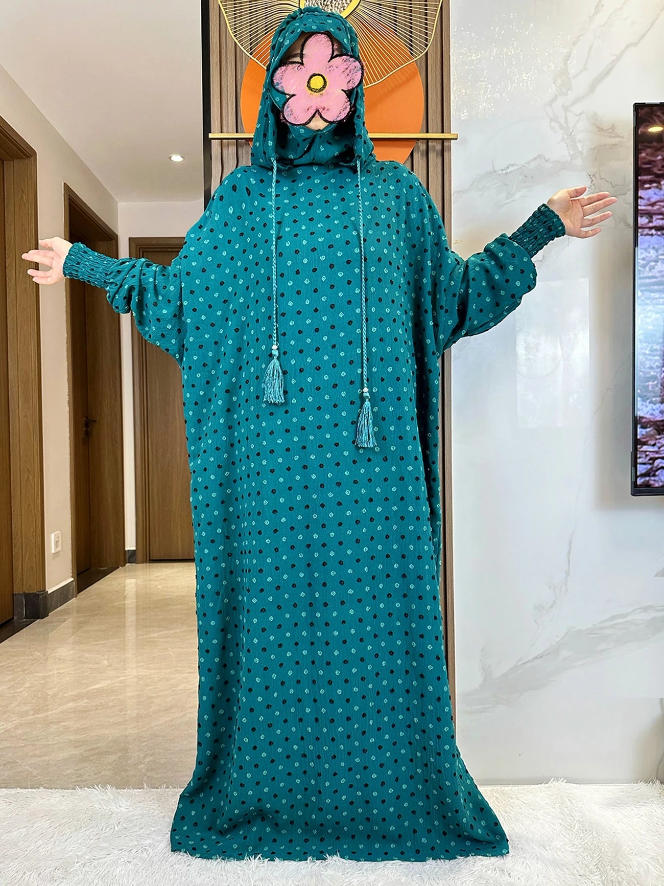 2025 Ramadan Niqab Khimar Muslim Hoody Abaya Dubai Turkey Islam Prayer Clothes African Dresses For Women Kaftan Robe Musulmane