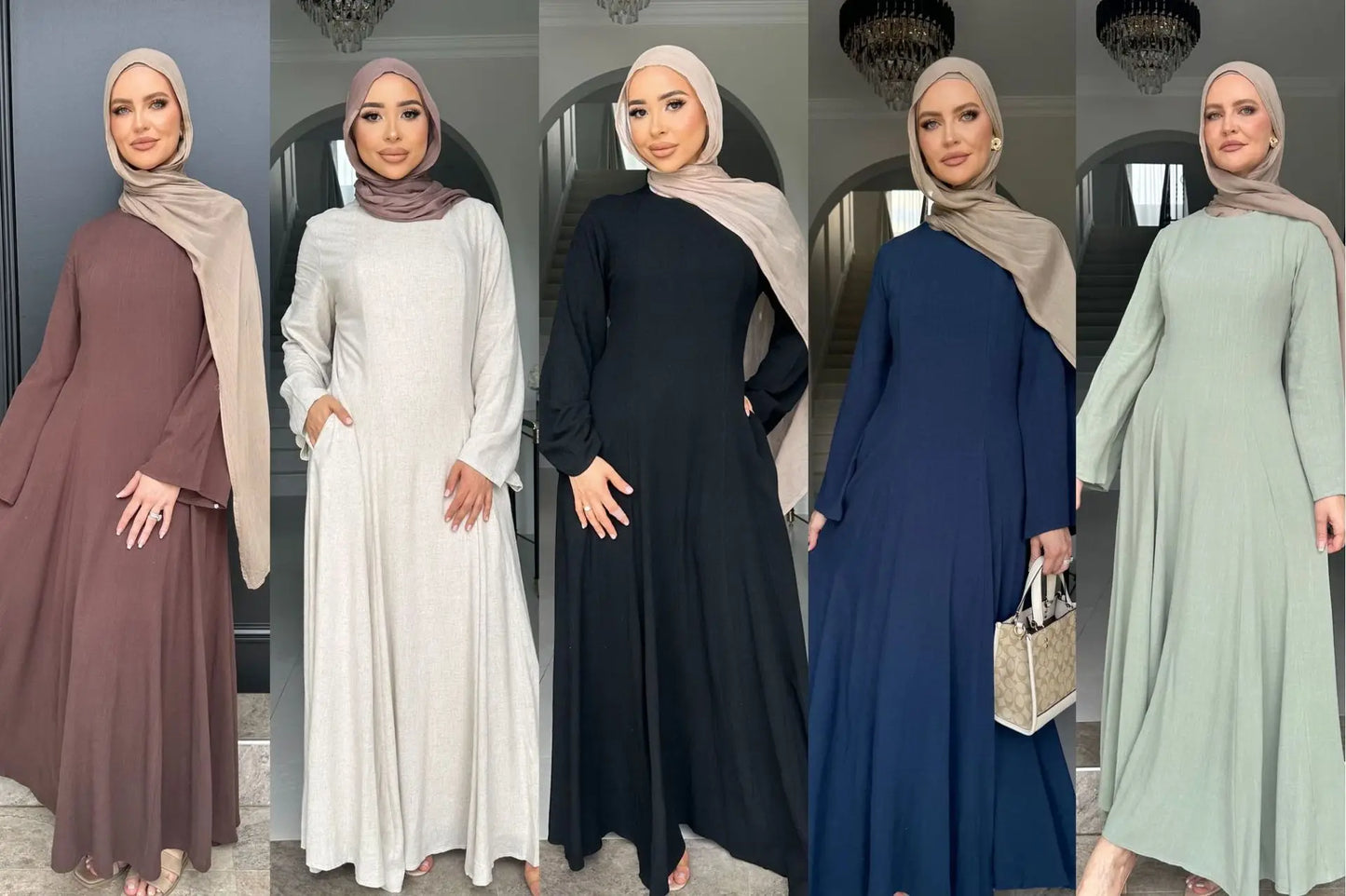 2025 Summer Arabic Muslim Women Modest Dress Eid Dubai Plain Abaya Islam Party Outfit Elegant Holiday Dresses Turkey Kaftan Robe