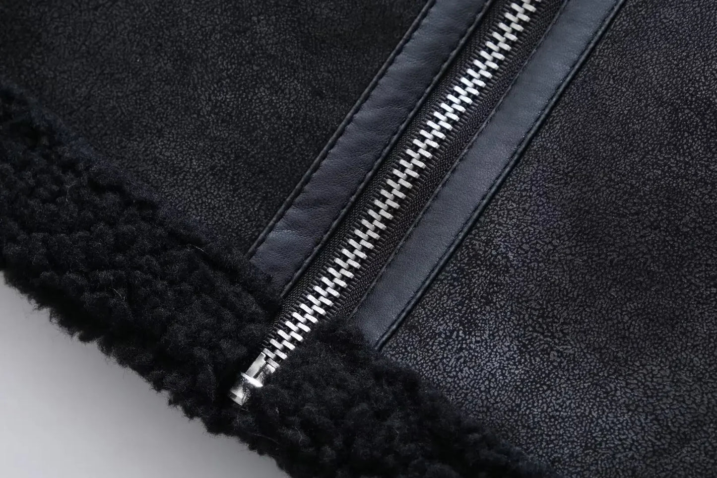 Autumn and Winter New Women's Fur Fleece Loose Double-sided Motorcycle Jacket Short Coat Street Style Comfortable Warm