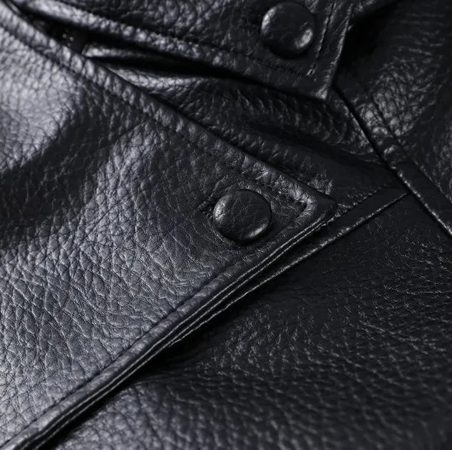 Street PU Leather Loose Jacket Women Fashion Solid Full Sleeve Stand Collar Single Breasted Coats Female 2025 Autumn Lady Coat