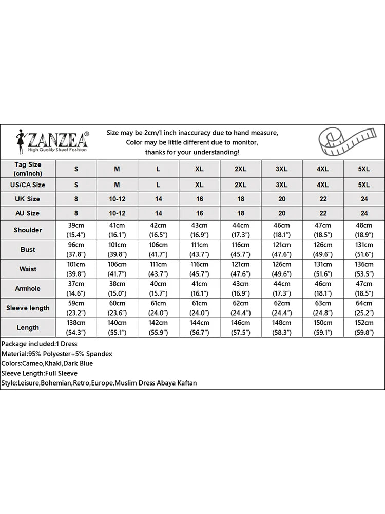 ZANZEA Elegant Women Autumn Long Sleeve Muslim Abaya Hijab Sundress IsIamic Robe Femme Maxi Long Dresses Patchwork Vestidos 2024