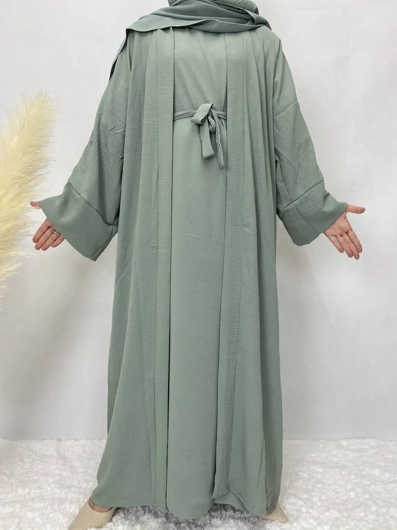 Turkish Solid Color Plus Size Abayas Kaftan Islamic Dress Dubai Moroccan Long Sleeve Skirt Loose Women Elegant Muslim Clothing