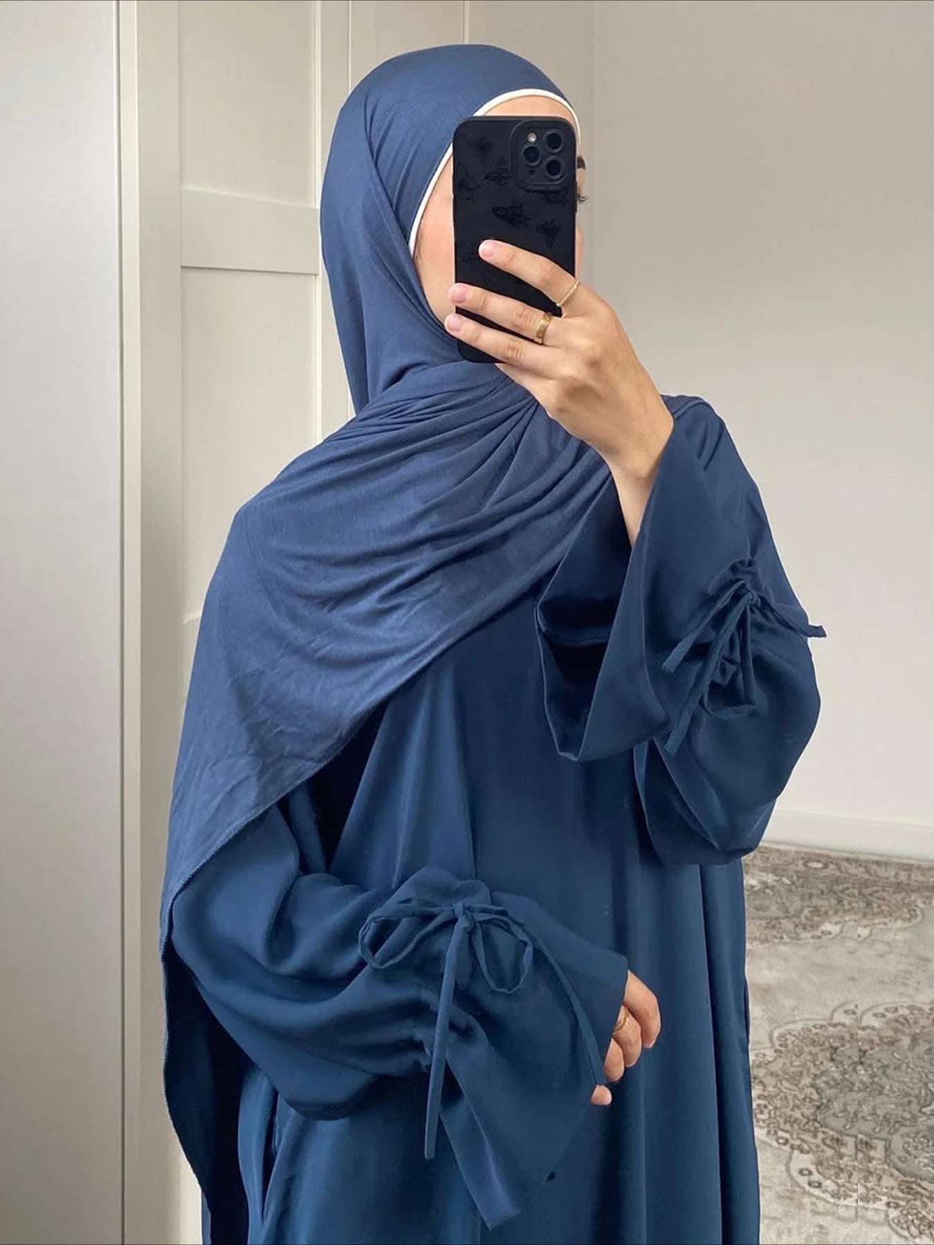 Eid Muslim Dress for Women Abaya Bow Jalabiya Ramadan Lace Up Vestidos Largos Islam Arab Long Robe Morocco Dubai Kaftan 2025