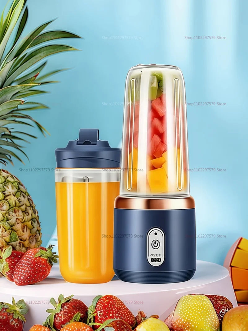 Portable Juicer Cup 6 Blade Blender Bottle Household Fruit Juicer Cup Smoothie Blender USB Rechargeable Juicer Kitchen Tool