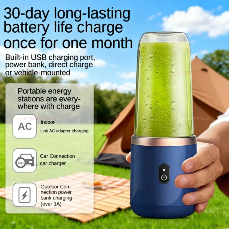 Portable Juicer Cup 6 Blade Blender Bottle Household Fruit Juicer Cup Smoothie Blender USB Rechargeable Juicer Kitchen Tool
