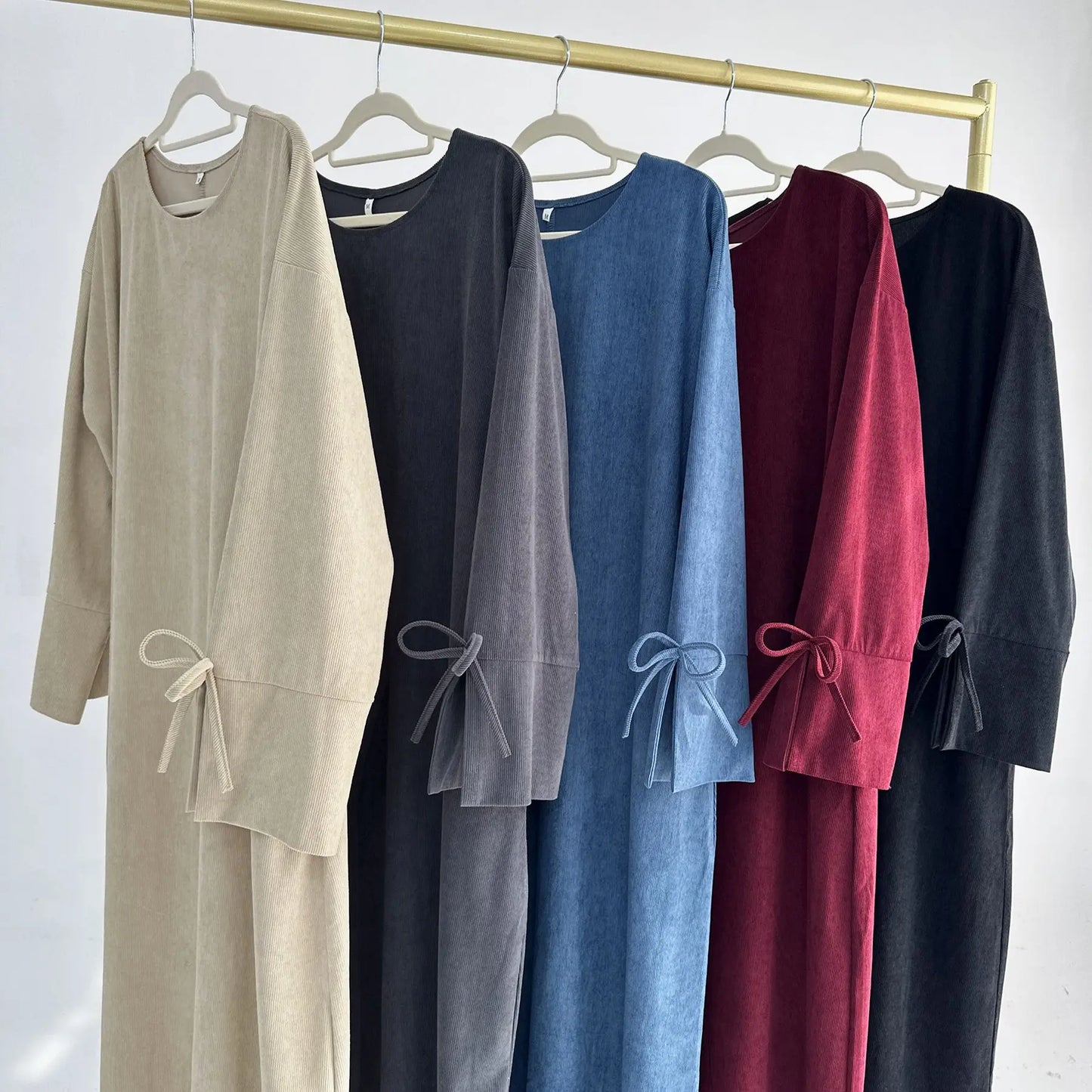 Ramadan Bow-knot Dubai Abaya Dress Luxury 2024 Arabic Muslim Women Modest Clothing Islam Party Coat Kaftan Fashion Turkey Robe