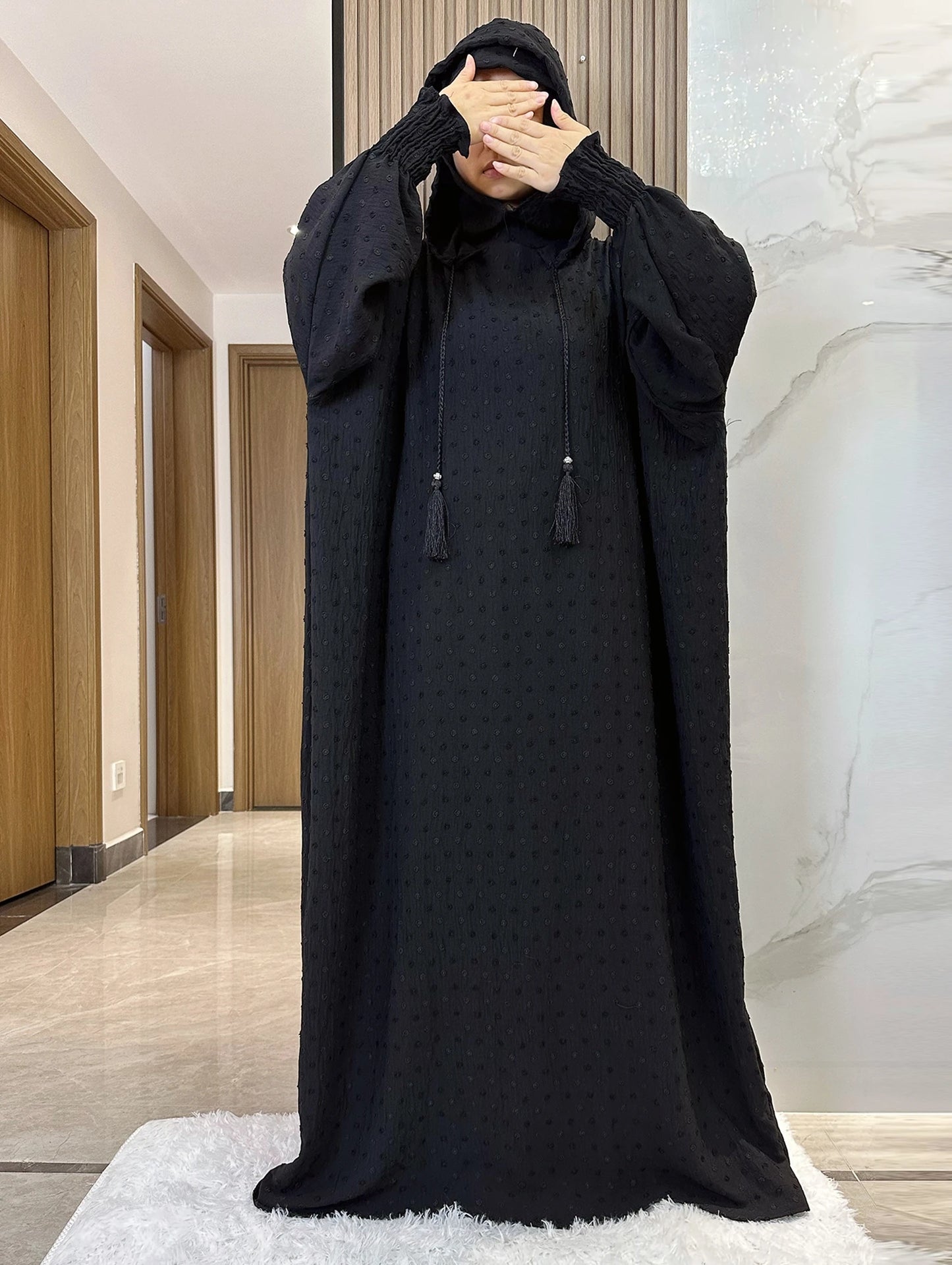 2025 Ramadan Niqab Khimar Muslim Hoody Abaya Dubai Turkey Islam Prayer Clothes African Dresses For Women Kaftan Robe Musulmane
