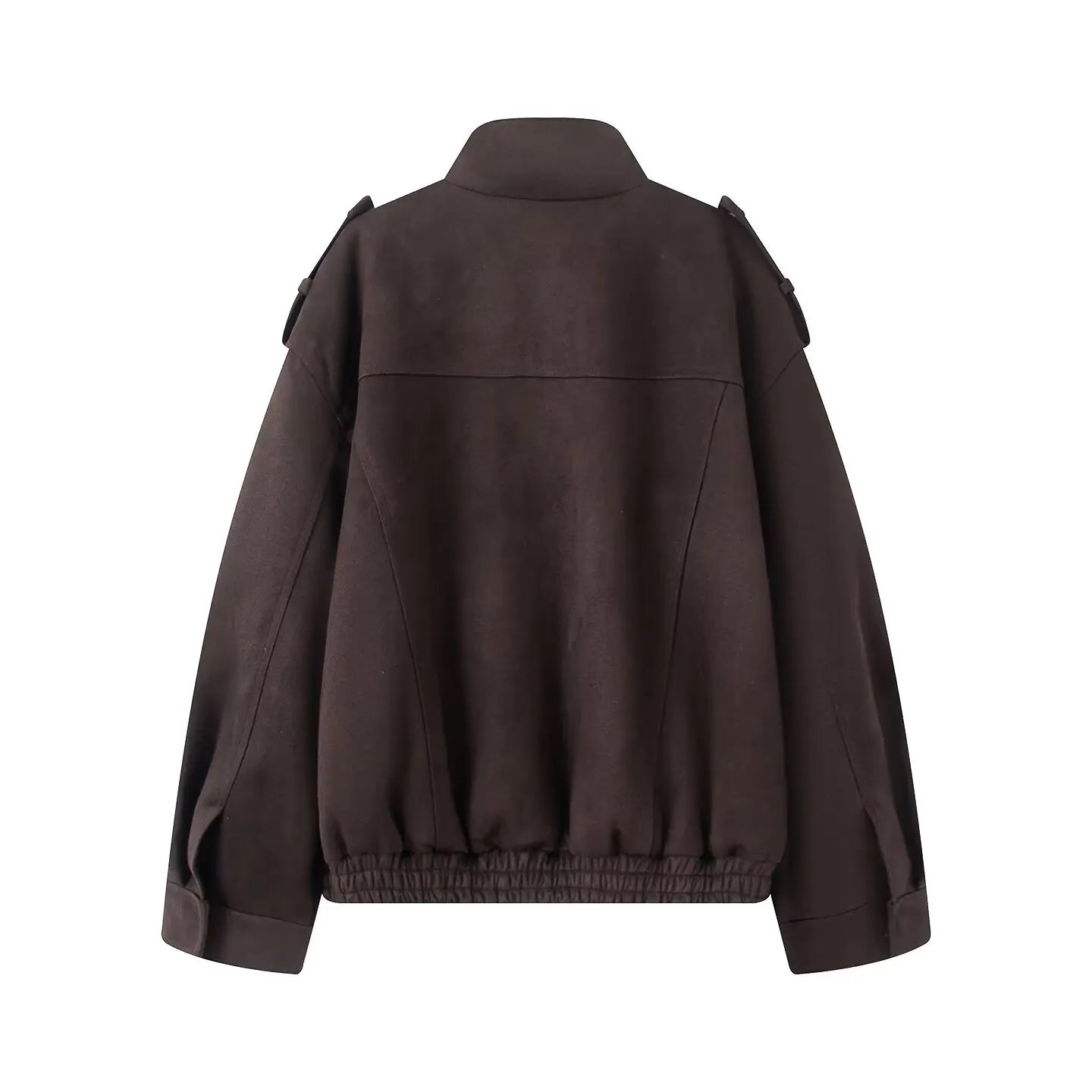 HH Women's New Fashion Long Sleeves Jackets Solid Turtleneck Pocket Decoration Zipper Female Autumn High Street Coats