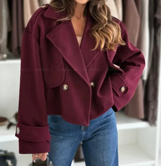 Fashion Solid Jacket For Women Casual Long Sleeve Turn-down Collar Button Jacket Coats Top Lady Office Streetwear Clothes Autumn