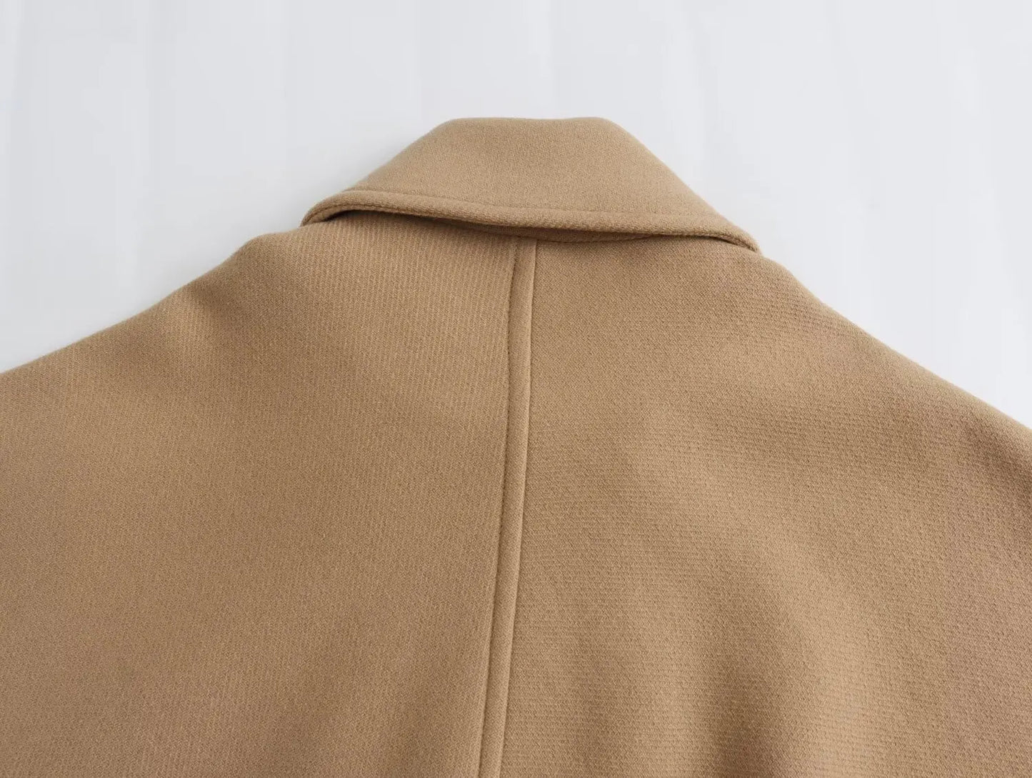 ZBZA Women's Oblique Button Loose Batwing Sleeve Jacket Coat Lapel Double Pocket Warm Solid Vintage Outerwear Fall Winter Coat