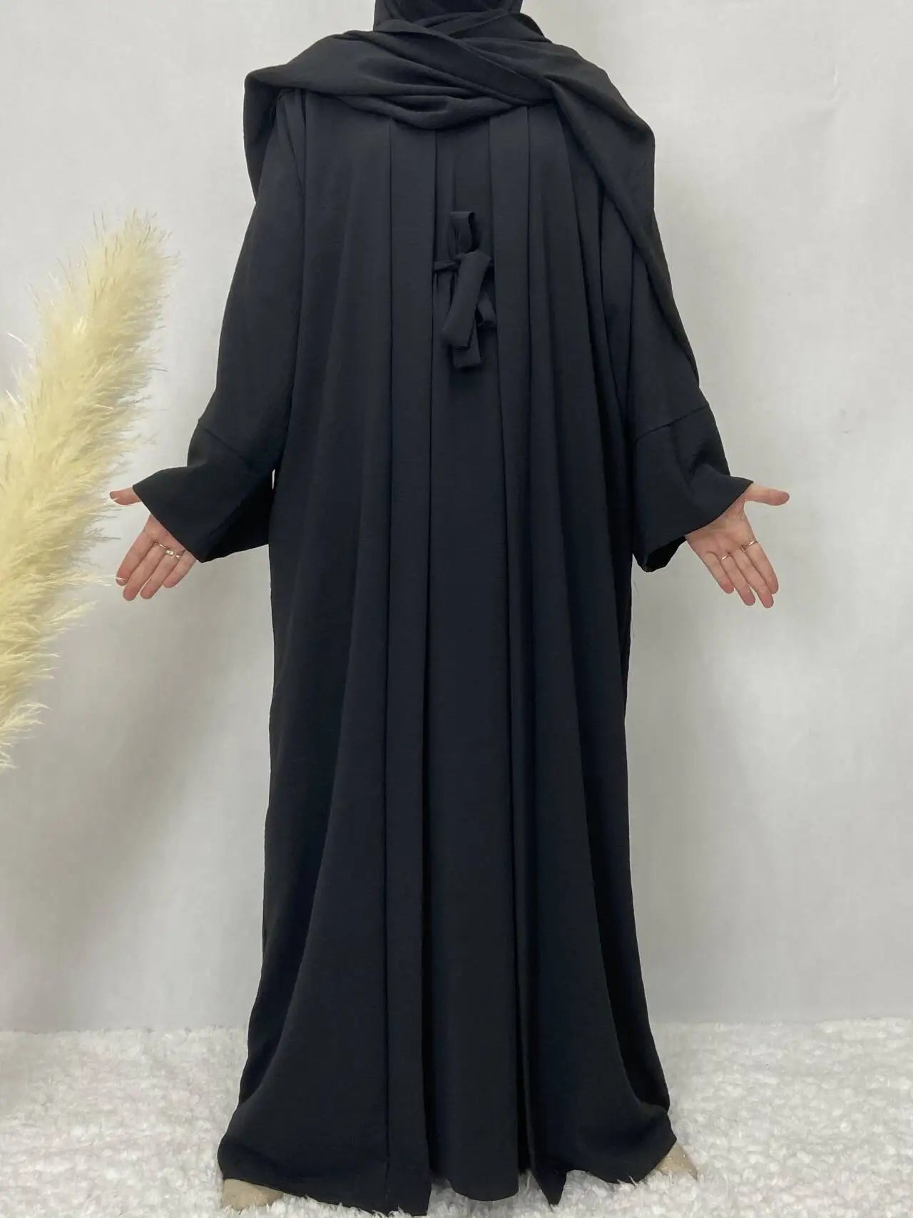 Turkish Solid Color Plus Size Abayas Kaftan Islamic Dress Dubai Moroccan Long Sleeve Skirt Loose Women Elegant Muslim Clothing