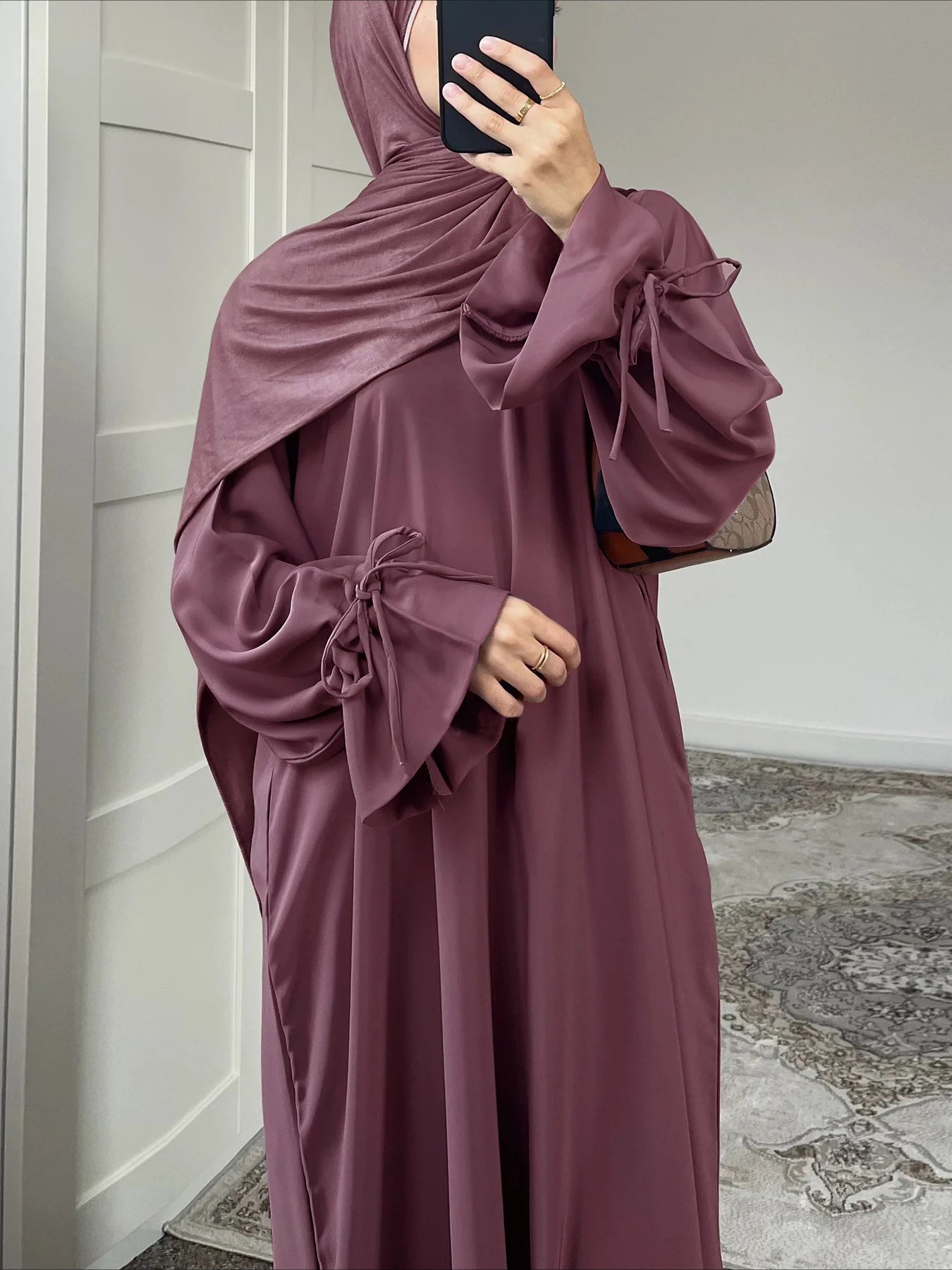Eid Muslim Dress for Women Abaya Bow Jalabiya Ramadan Lace Up Vestidos Largos Islam Arab Long Robe Morocco Dubai Kaftan 2025
