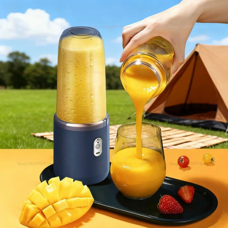 Portable Juicer Cup 6 Blade Blender Bottle Household Fruit Juicer Cup Smoothie Blender USB Rechargeable Juicer Kitchen Tool