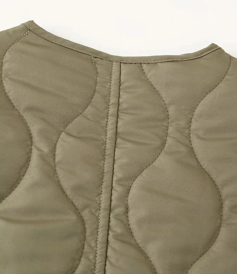 MUJER Black Quilted Jacket Women Padded Demi-season Jackets for Women Long Sleeve Winter Coat Female Outerwears Women's Jacket