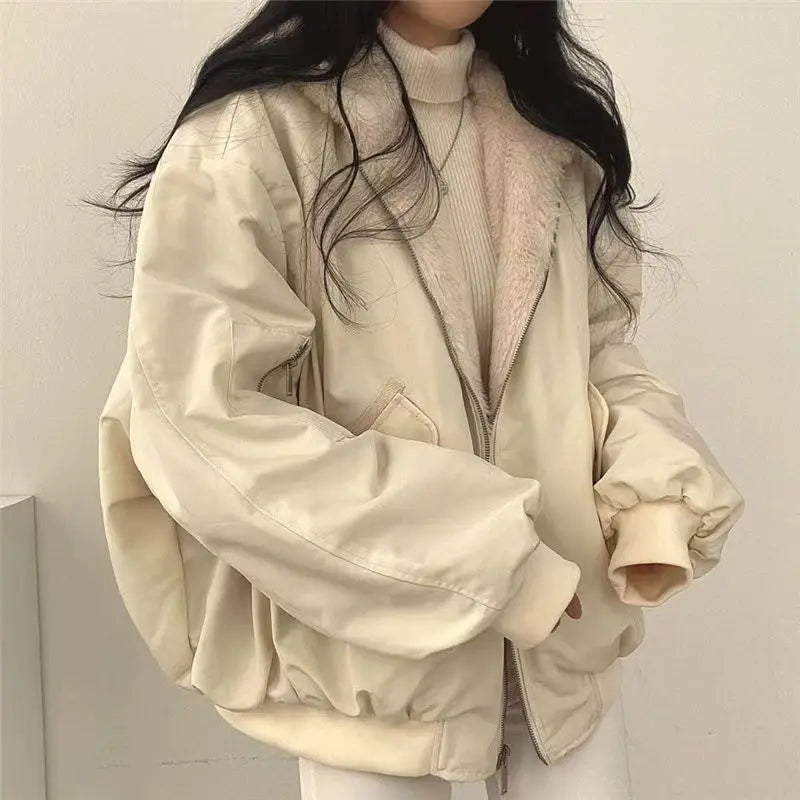 2 in 1 Reversible Winter Coat Women 2025, Fleece Lined Thick Hooded Puffer Jacket for Fall Winter