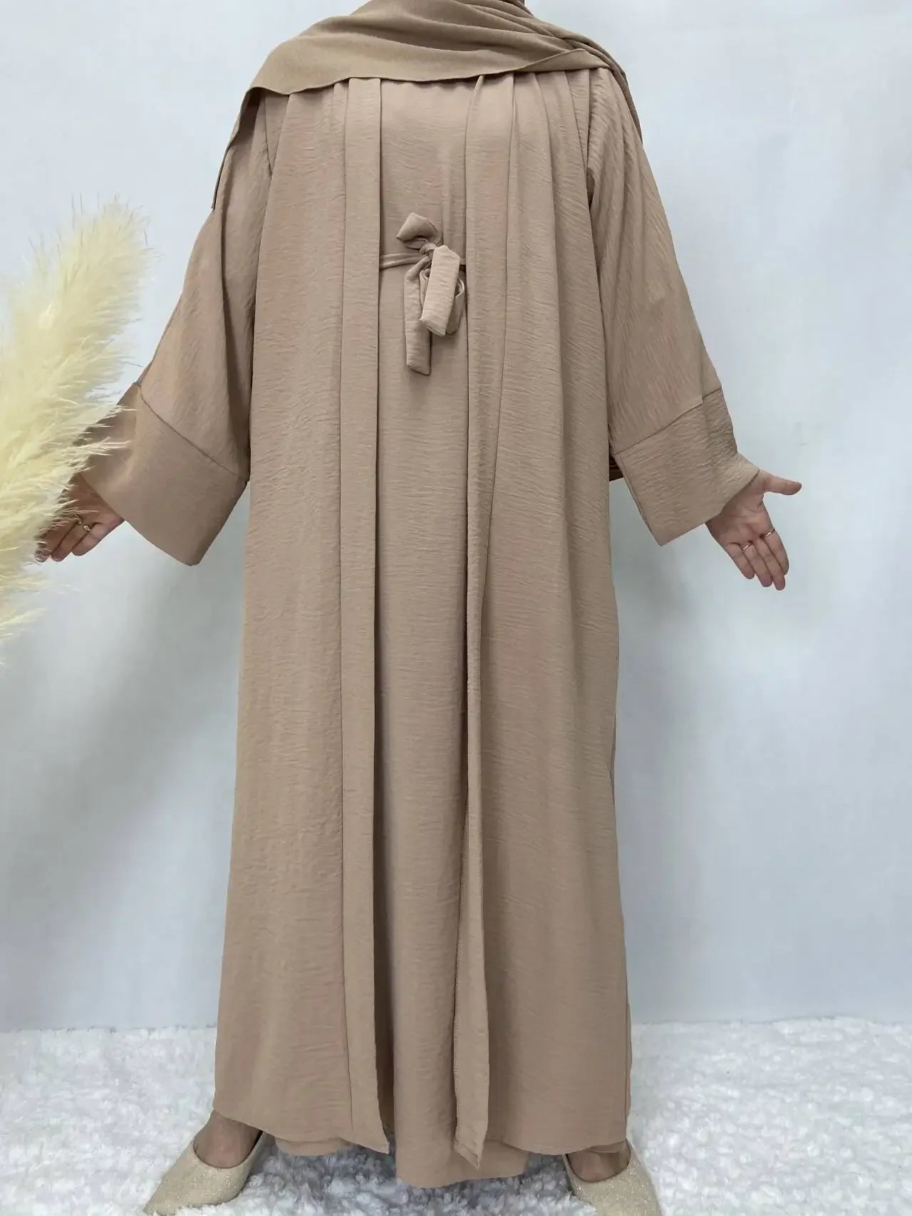 Turkish Solid Color Plus Size Abayas Kaftan Islamic Dress Dubai Moroccan Long Sleeve Skirt Loose Women Elegant Muslim Clothing