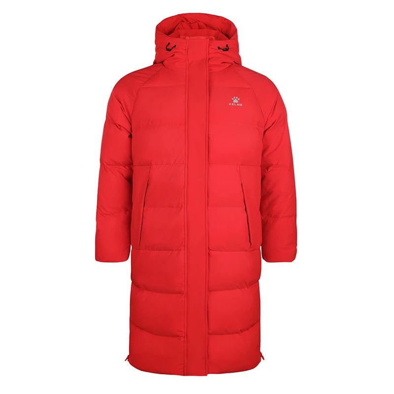 Kelme Sports Down Jacket Women's Long Winter Coat Thick Warm Cotton Jacket Windproof And Snow Proof Coat