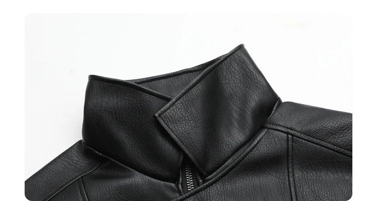 CHIC VEN Female PU Jacket Solid Loose New Retro Standing Collar Motorcycle Faux Leather Coat Female Top Spring Autumn 2024