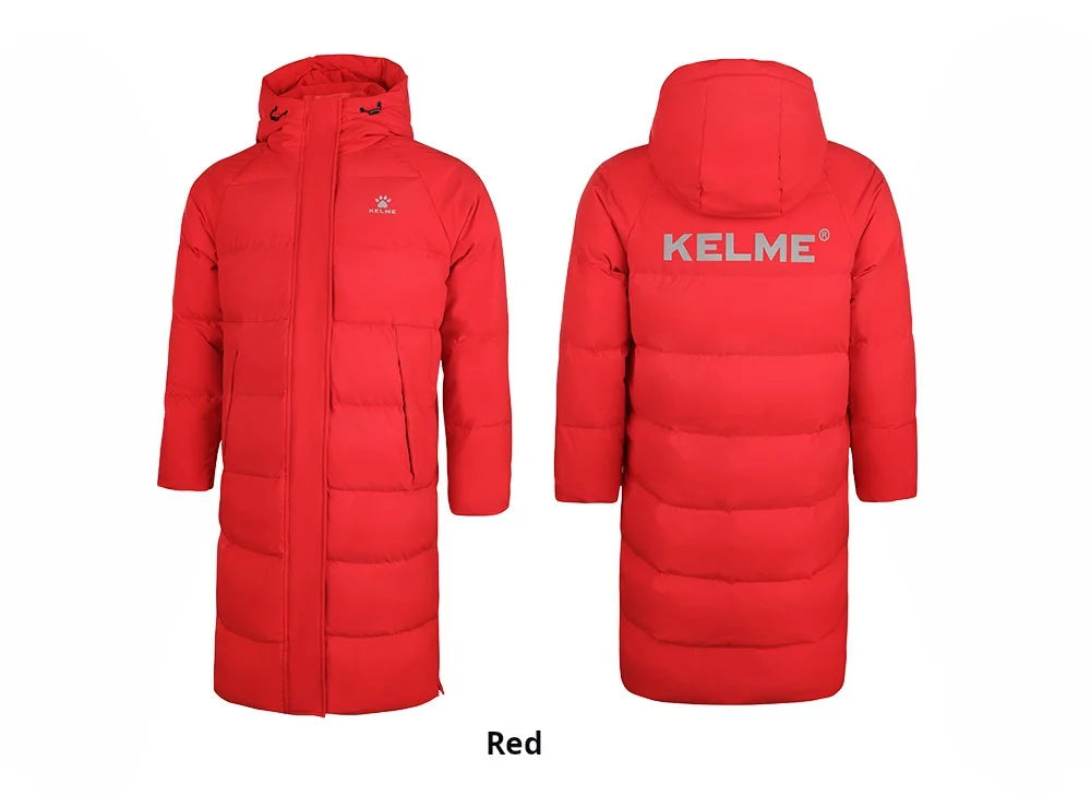 Kelme Sports Down Jacket Women's Long Winter Coat Thick Warm Cotton Jacket Windproof And Snow Proof Coat