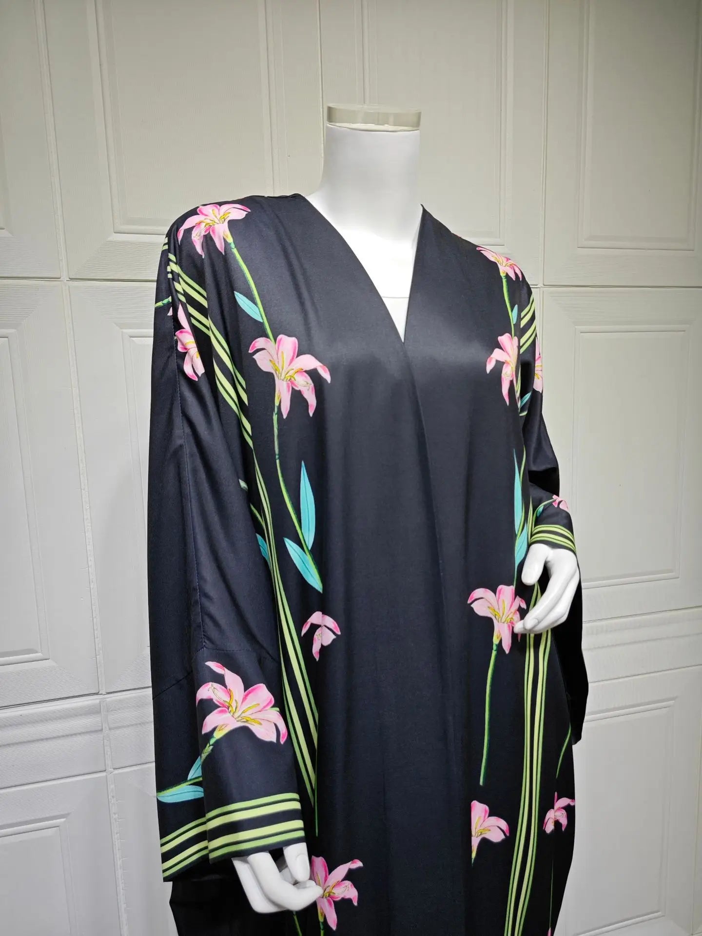 Uni Islamic Clothing Modest Abaya Women Muslim Dress Front Open Printed Abaya 2025 With Hijab Scarf Two Piece Set for Summer