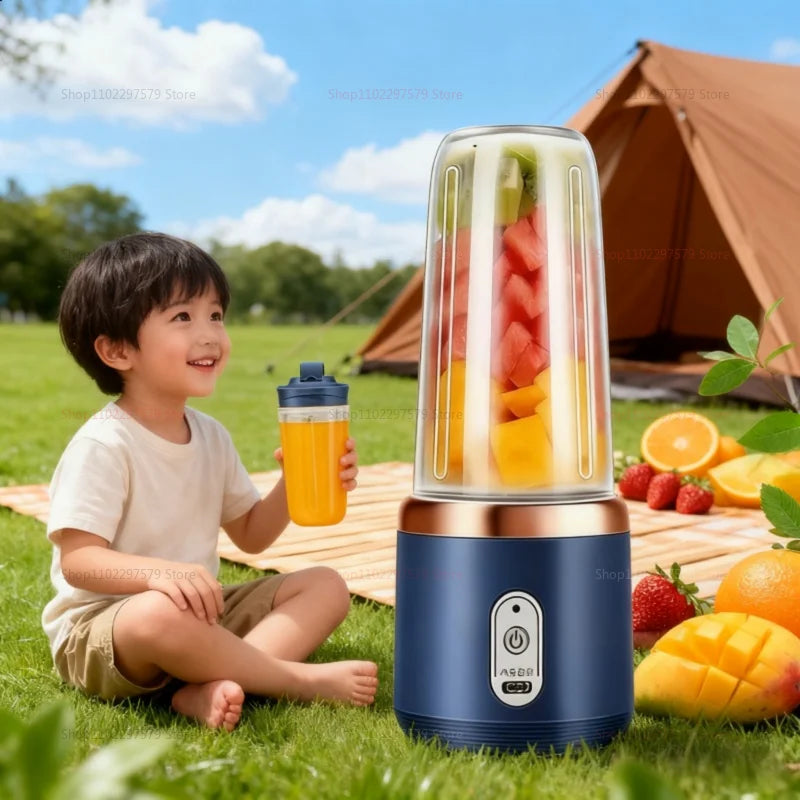 Portable Juicer Cup 6 Blade Blender Bottle Household Fruit Juicer Cup Smoothie Blender USB Rechargeable Juicer Kitchen Tool