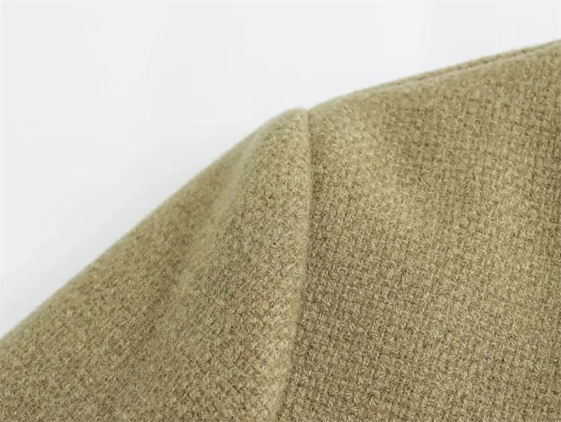 MUJER Tweed Cropped Jacket Woman Long Sleeve Vintage Jacket Woman Fashion Button Elegant Jackets For Women New In Short Coats