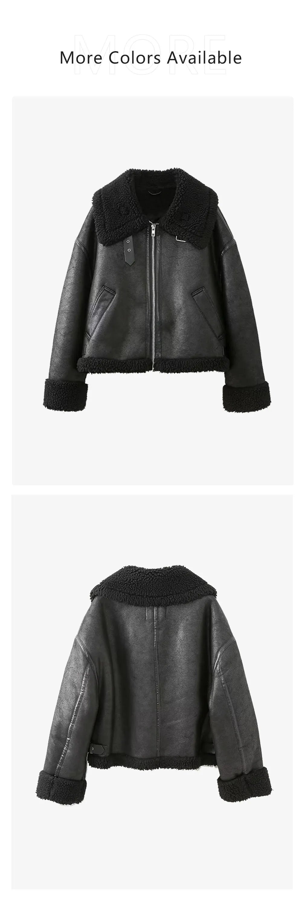 UNIZERA Women's Jacket with Collar Long Sleeve Zipper Pocket Double sided Motorcycle Style Spring New Style Jacket