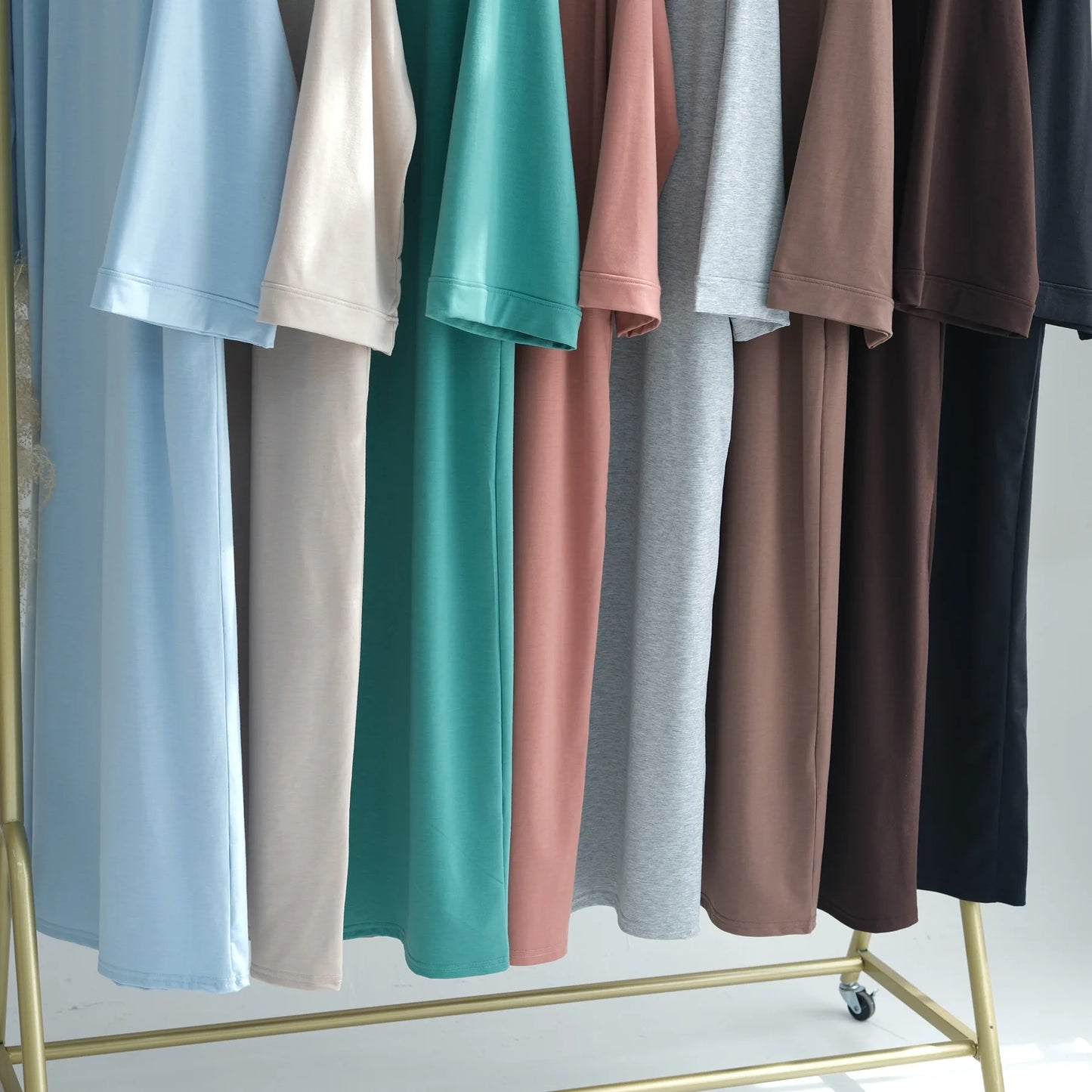 2024 New Modest Dress Solid Color Inner Dresses Muslim Women Dubai Abaya Eid Ramadan Islam Clothing Turkey Arabic Robe