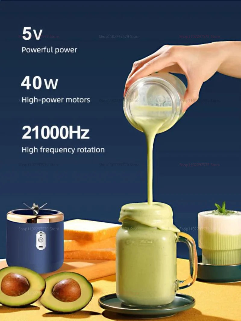 Portable Juicer Cup 6 Blade Blender Bottle Household Fruit Juicer Cup Smoothie Blender USB Rechargeable Juicer Kitchen Tool
