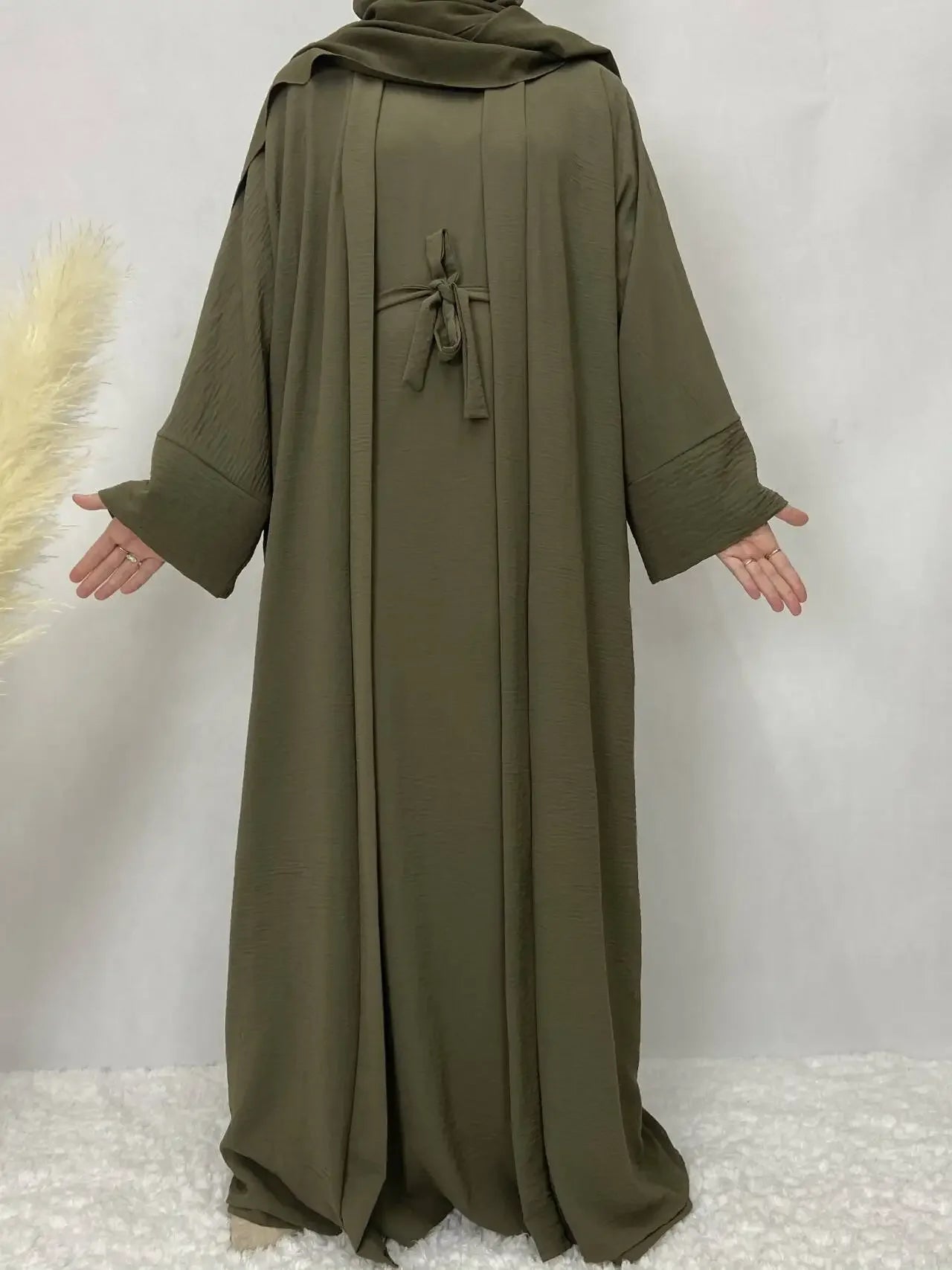 Turkish Solid Color Plus Size Abayas Kaftan Islamic Dress Dubai Moroccan Long Sleeve Skirt Loose Women Elegant Muslim Clothing