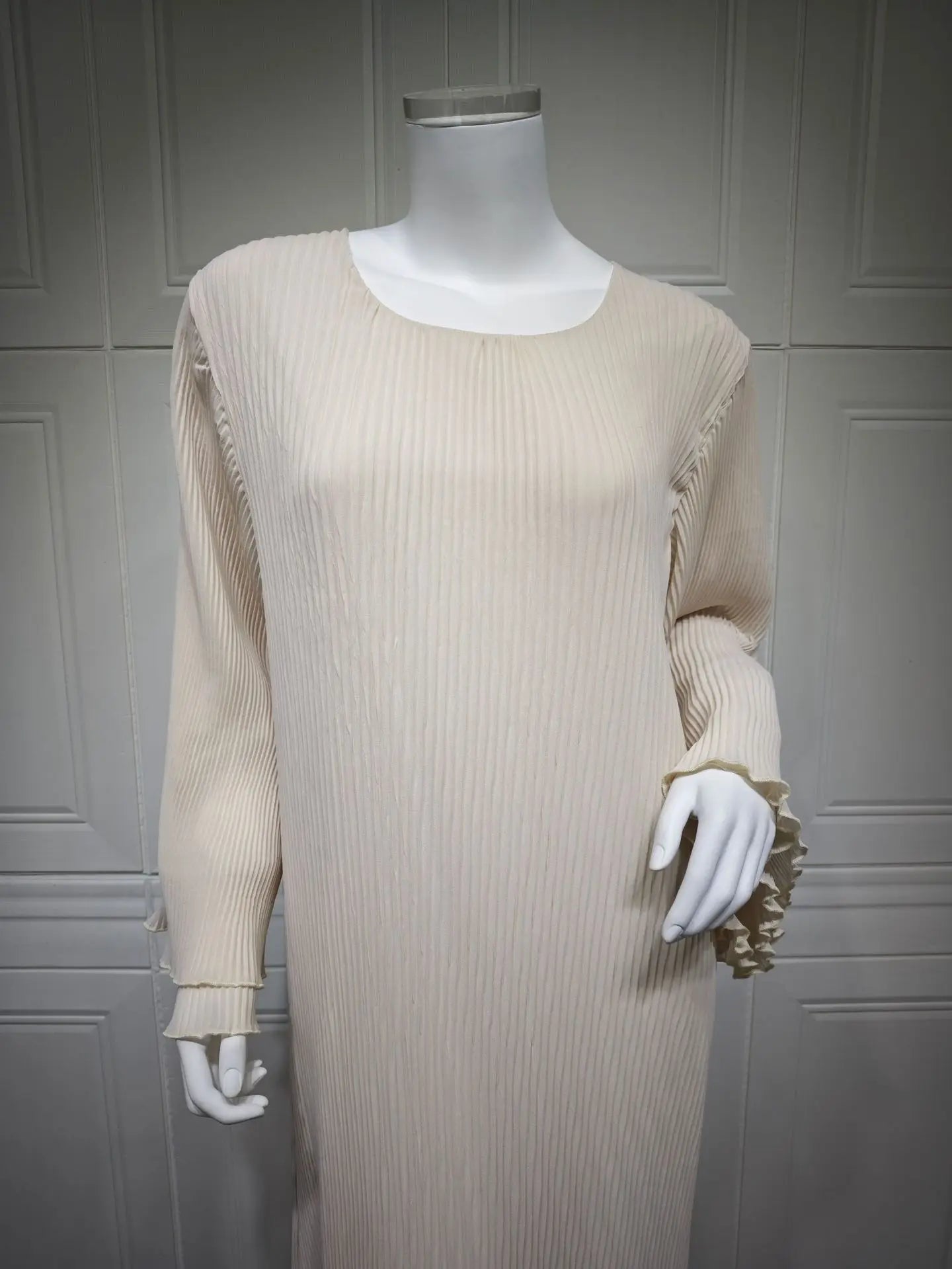 Eid Muslim Dress for Women Pleated Flare Sleeve Jalabiya Kaftan Islam Vestidos Arab Long Robe Ramadan Morocco Dubai Abayas 2024